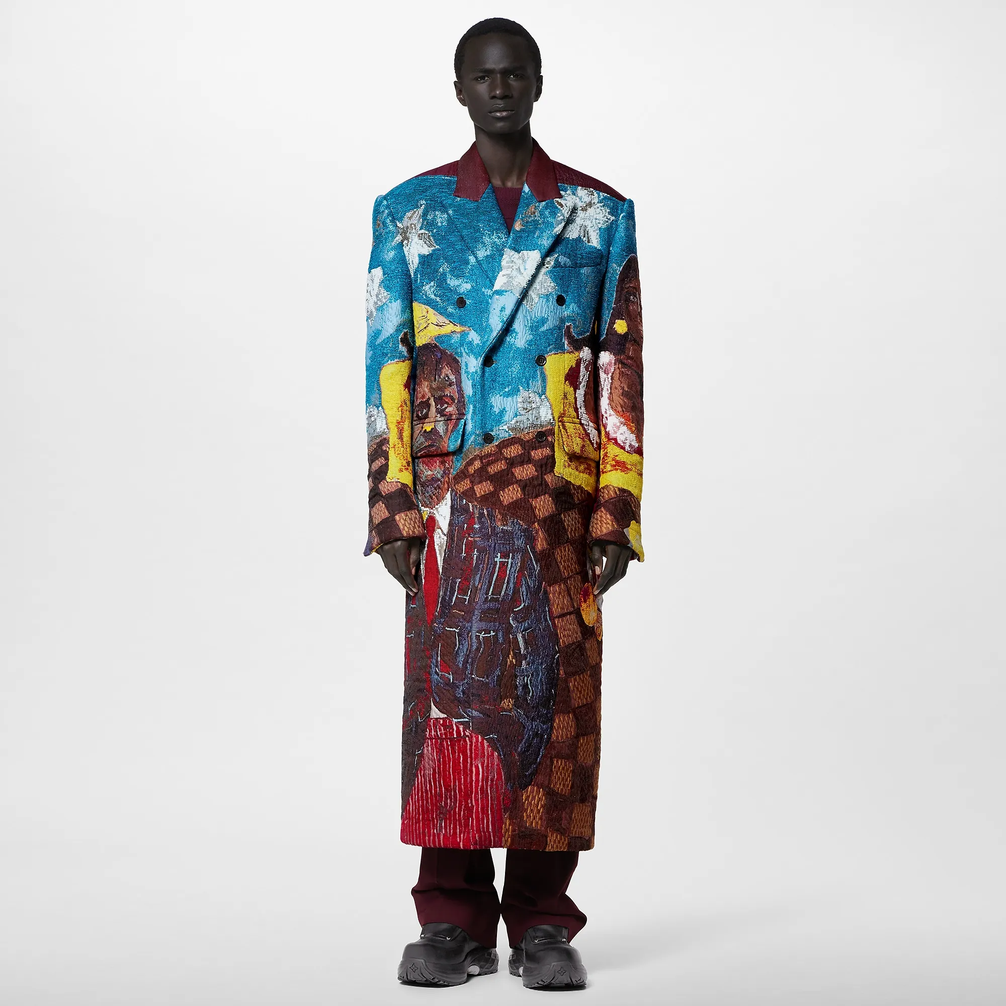 Louis Vuitton Double-Breasted Technical Jacquard Coat - Men - Ready-to-Wear 1ABZHX