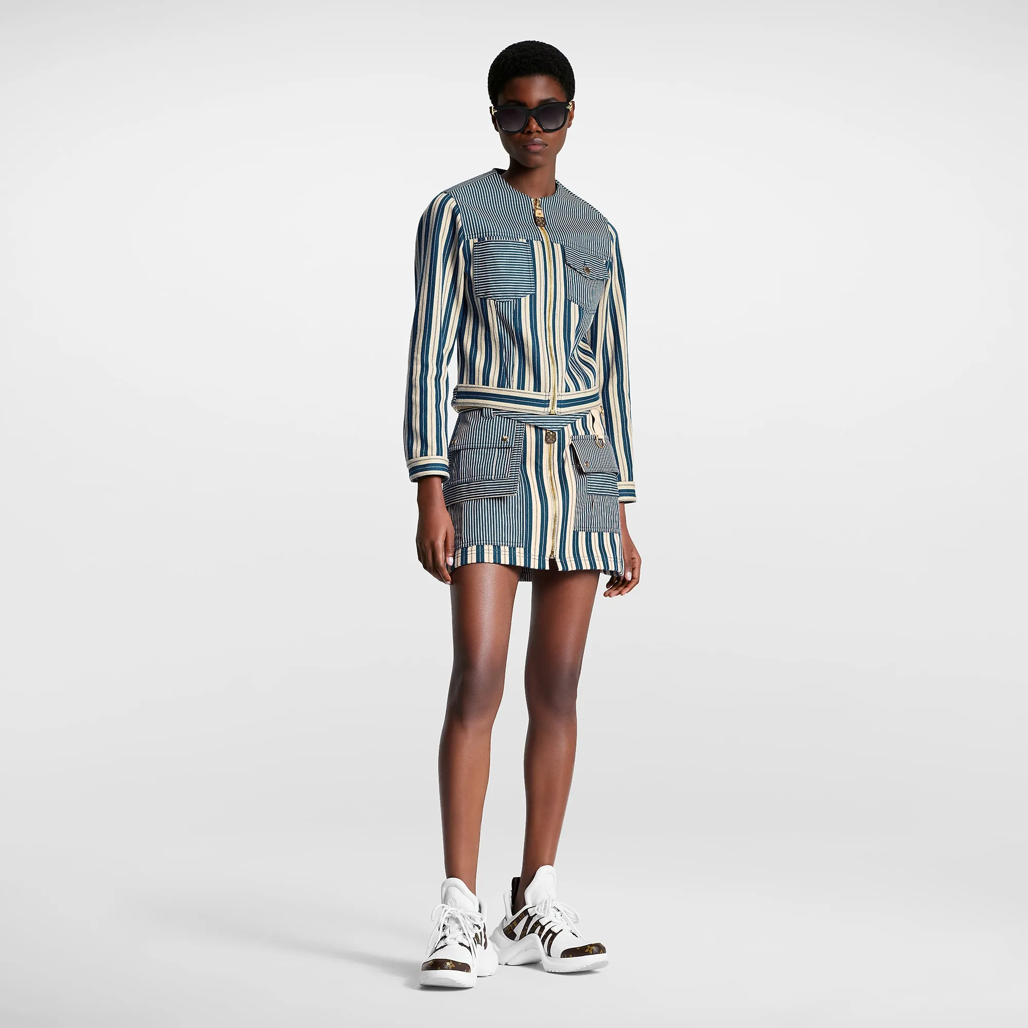 Louis Vuitton Mixed Stripes Utility Mini Skirt - Women - Ready-to-Wear 1AC0KT