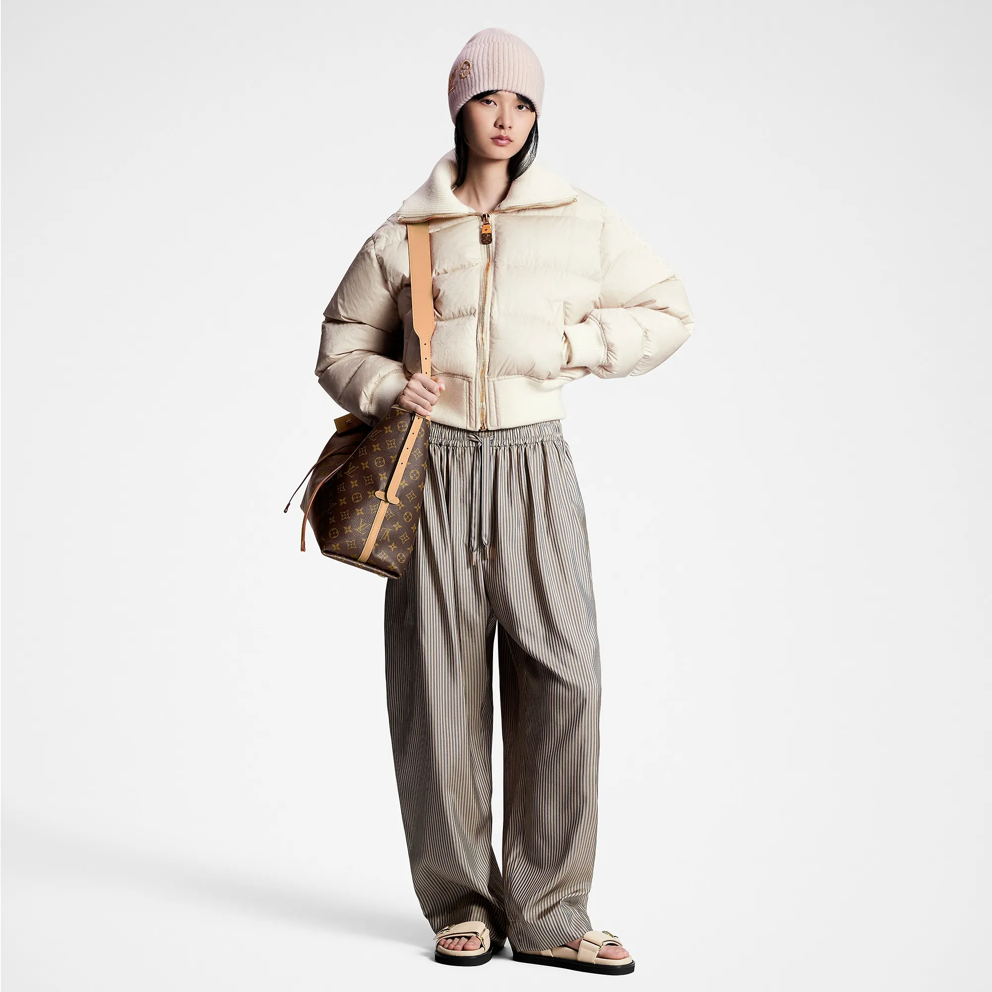 Louis Vuitton Cropped Monogram Puffer Jacket - Women - Ready-to-Wear 1AC0OE Rope