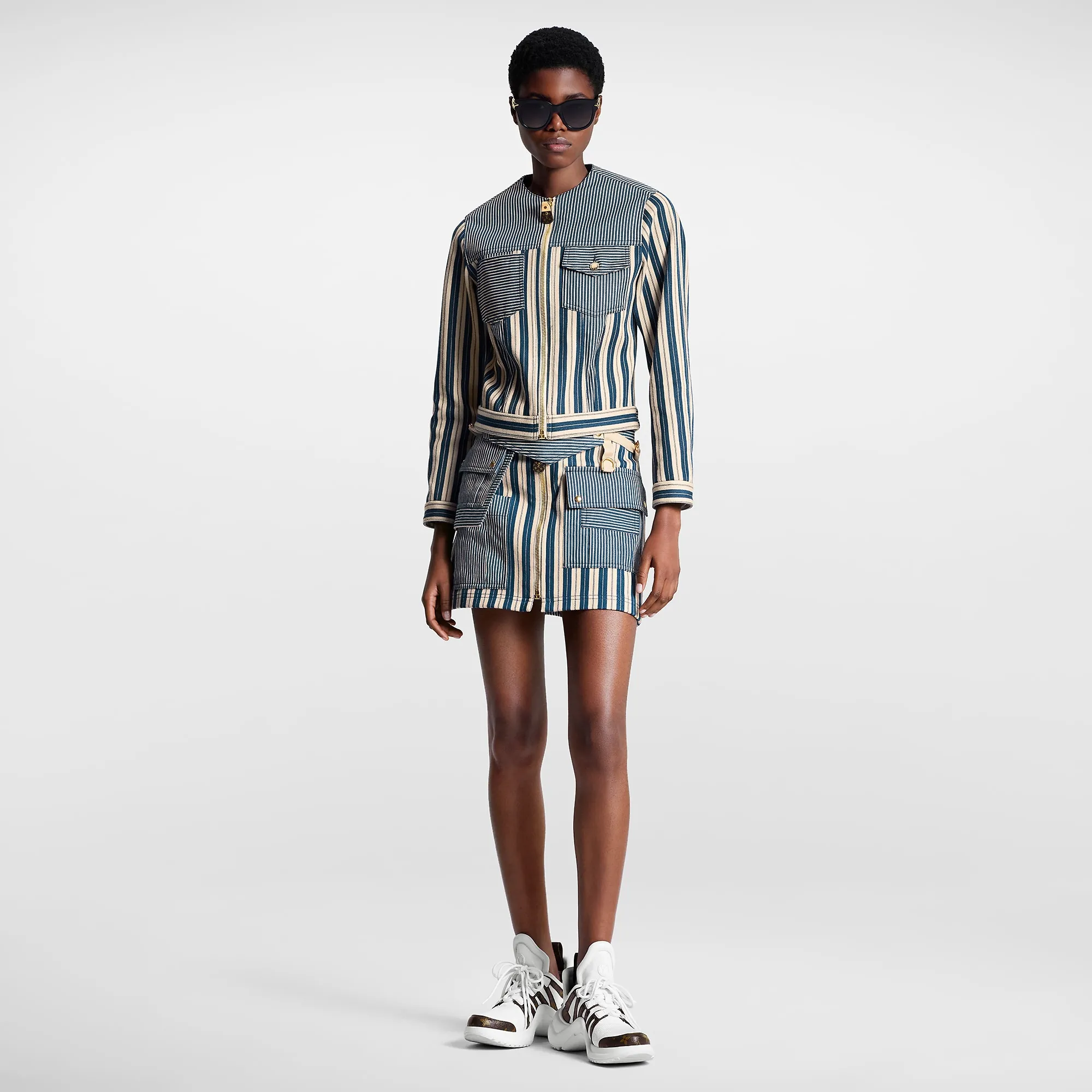 Louis Vuitton Mixed Stripes Utility Jacket - Women - Ready-to-Wear 1AC1CI