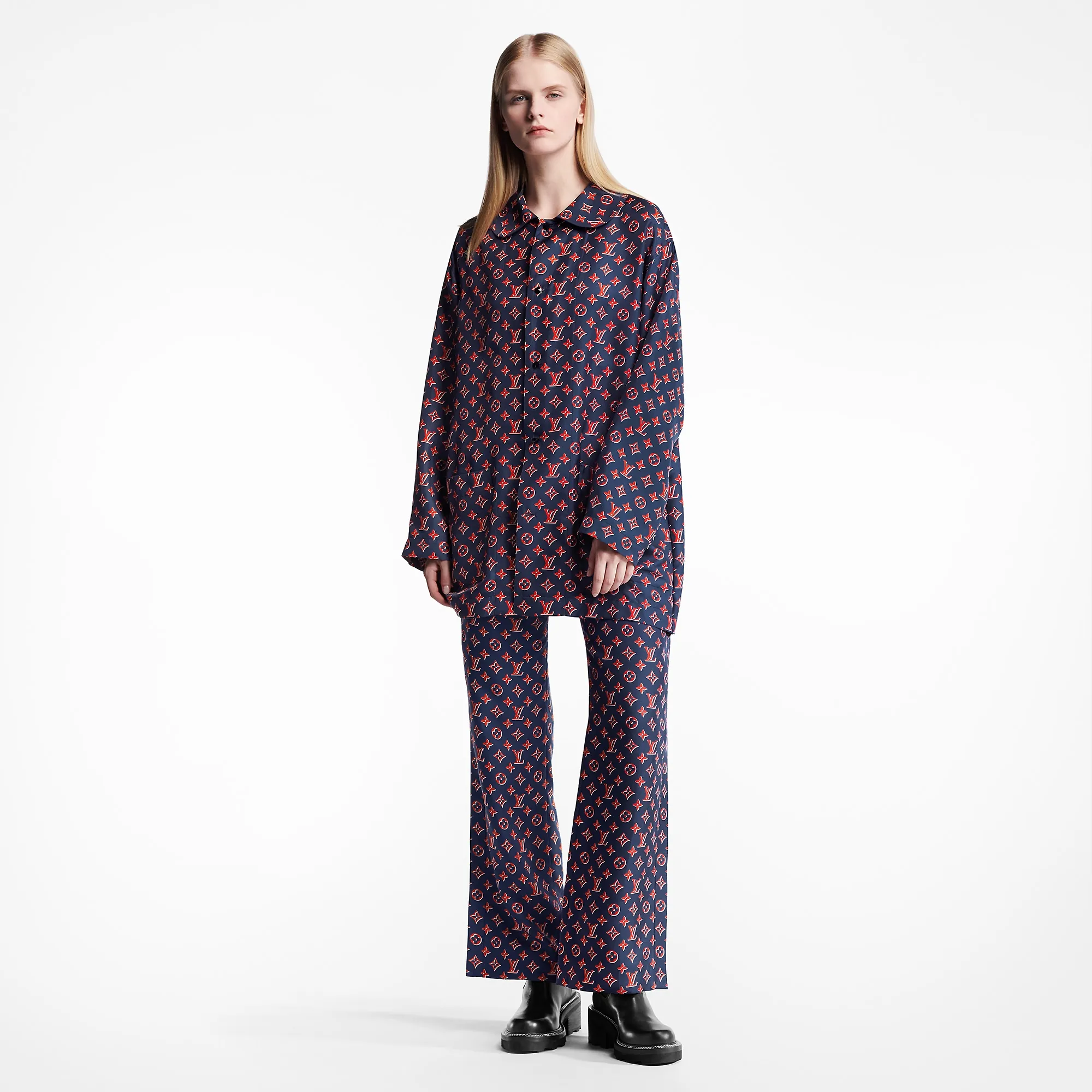 Louis Vuitton Tricolor Monogram Pajama Shirt - Women - Ready-to-Wear 1AC24W