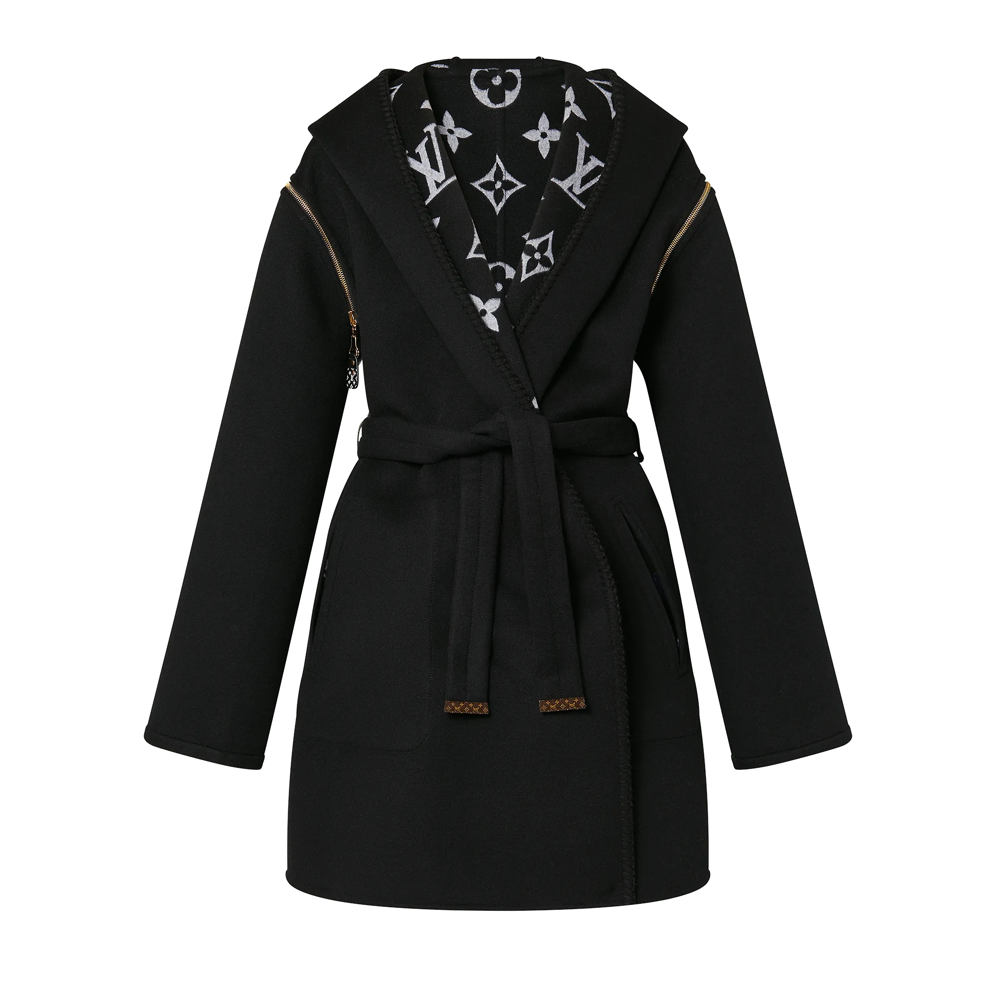 Louis Vuitton Reversible Zipper Sleeve Hooded Wrap Coat - Women - Ready-to-Wear 1AC2D7