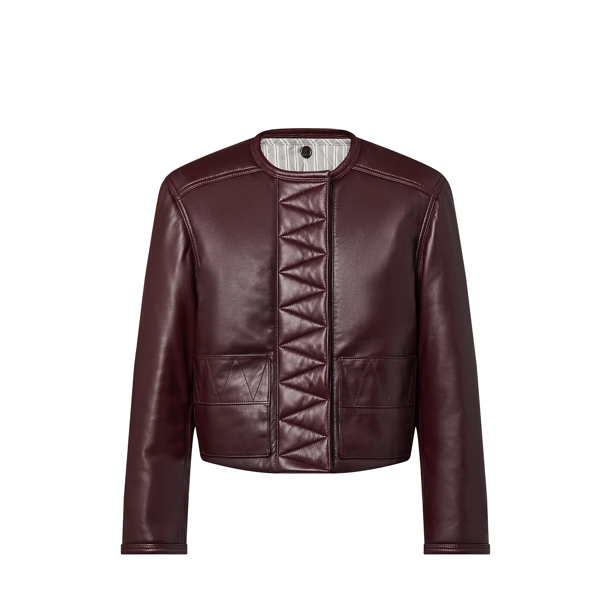 Louis Vuitton Topstitched Leather Boxy Jacket - Women - Ready-to-Wear 1AC2NC