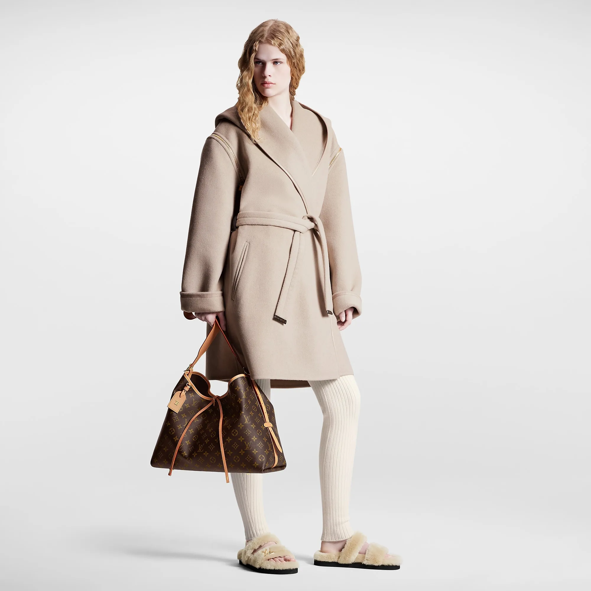 Louis Vuitton Zipper Sleeve Hooded Wrap Coat - Women - Ready-to-Wear 1AC2X5