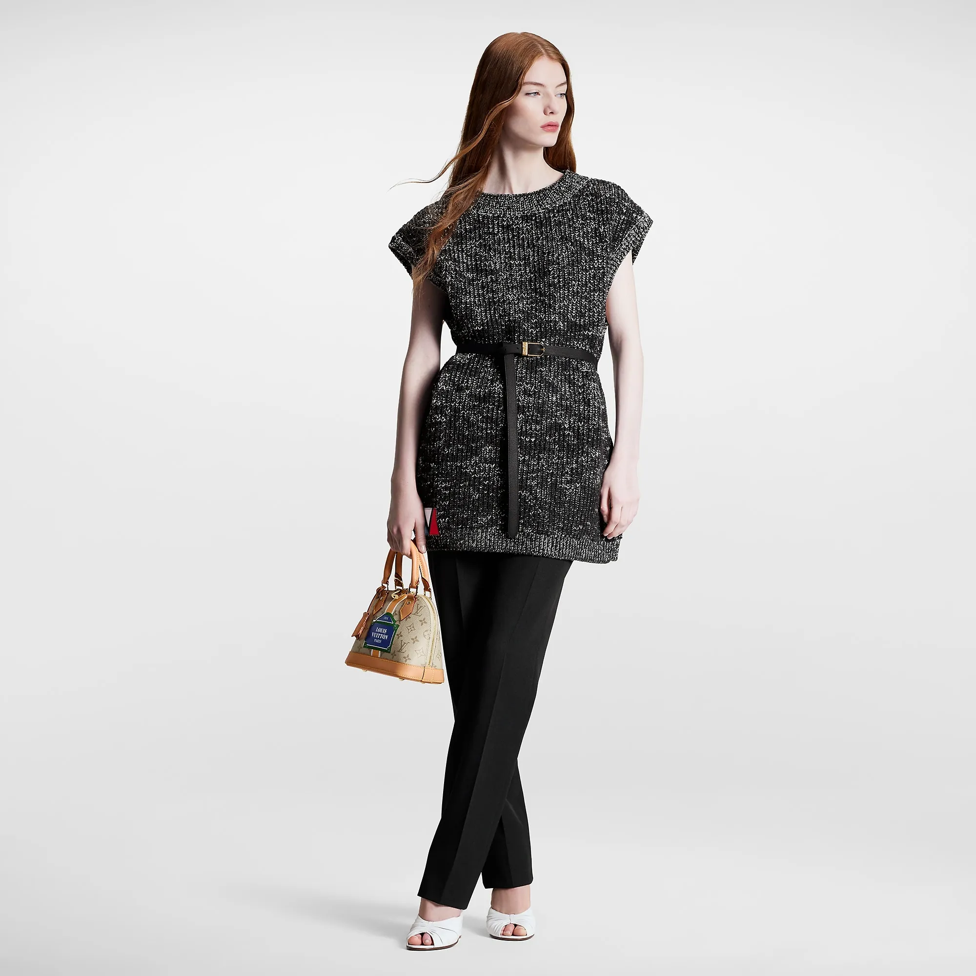 Louis Vuitton Felted Wool Knit Mini Dress - New - For Women 1AC32F Black