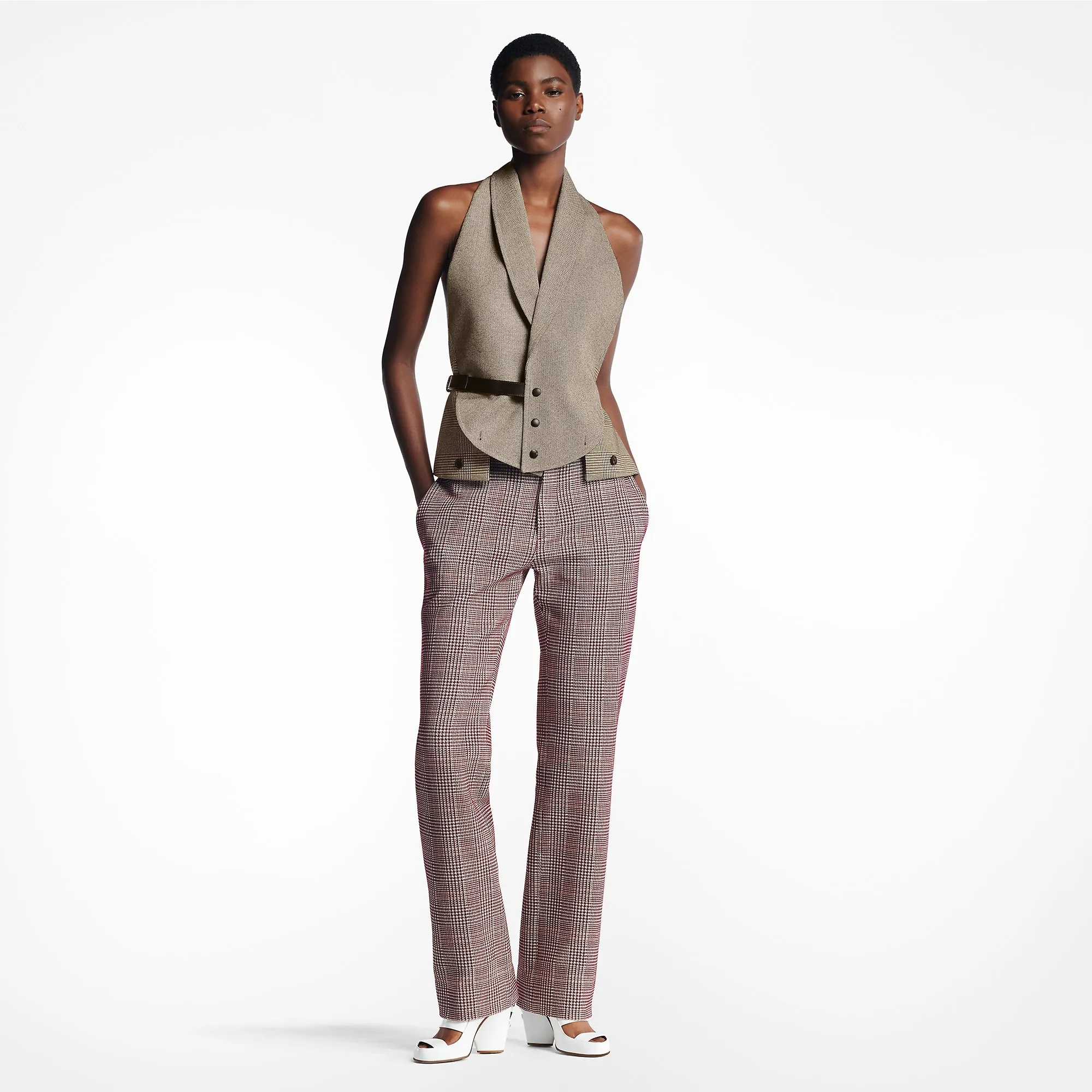 Louis Vuitton Halterneck Micro Check Waistcoat - Women - Ready-to-Wear 1AC3CL