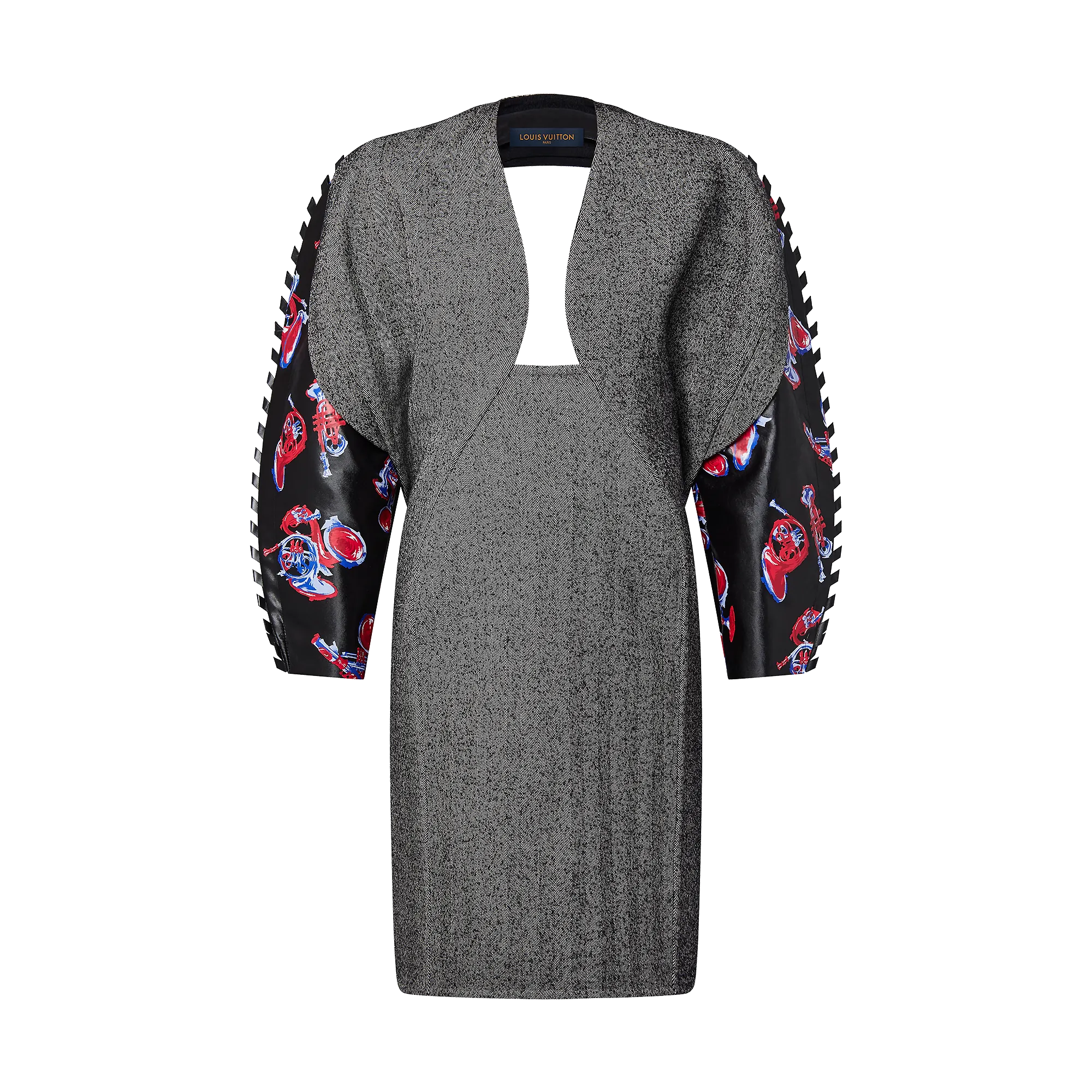 Louis Vuitton Trumpet Print Sleeve Hourglass Dress - Women - Ready-to-Wear 1AC3DJ