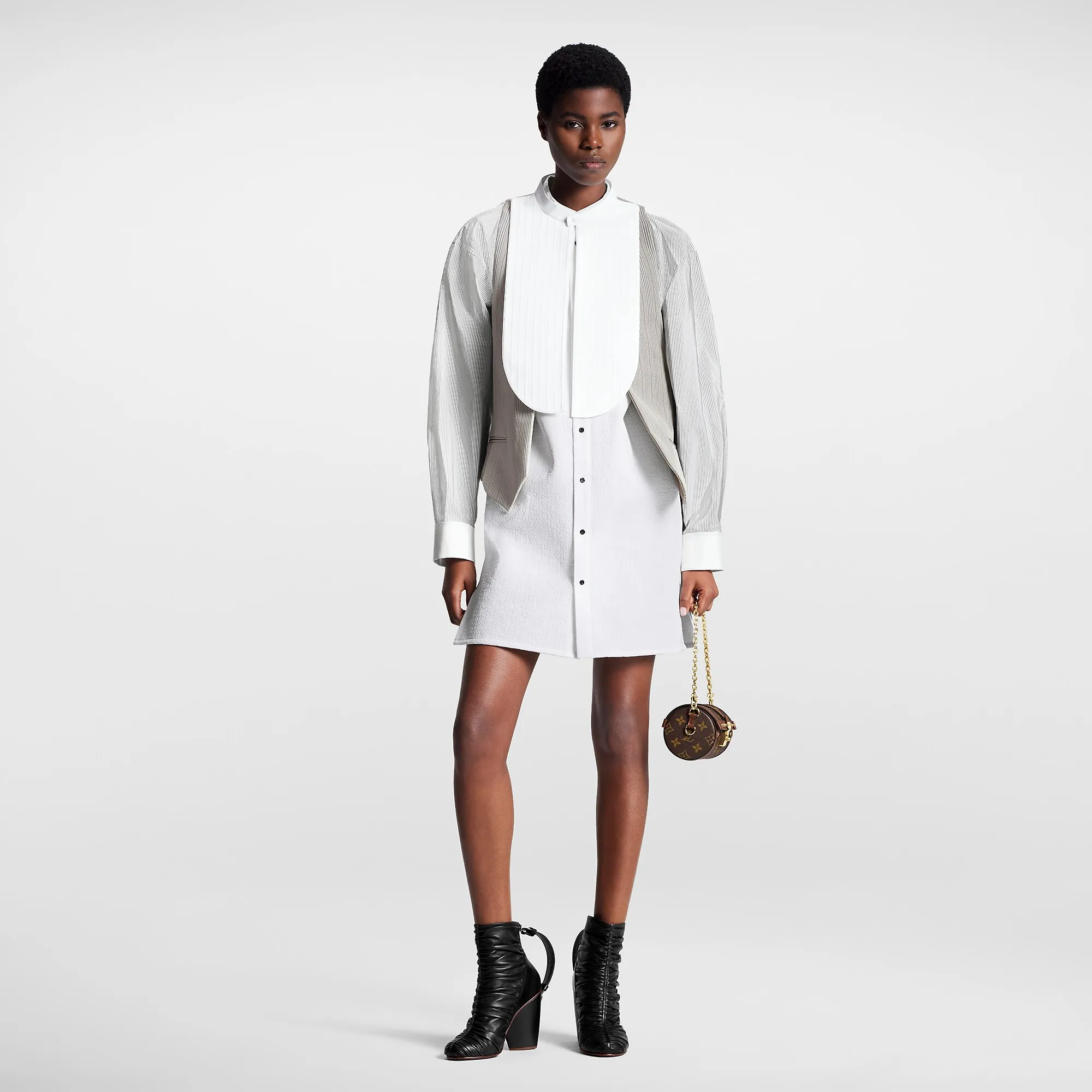 Louis Vuitton Layered Bib Shirt Dress - Women - Ready-to-Wear 1AC3M1