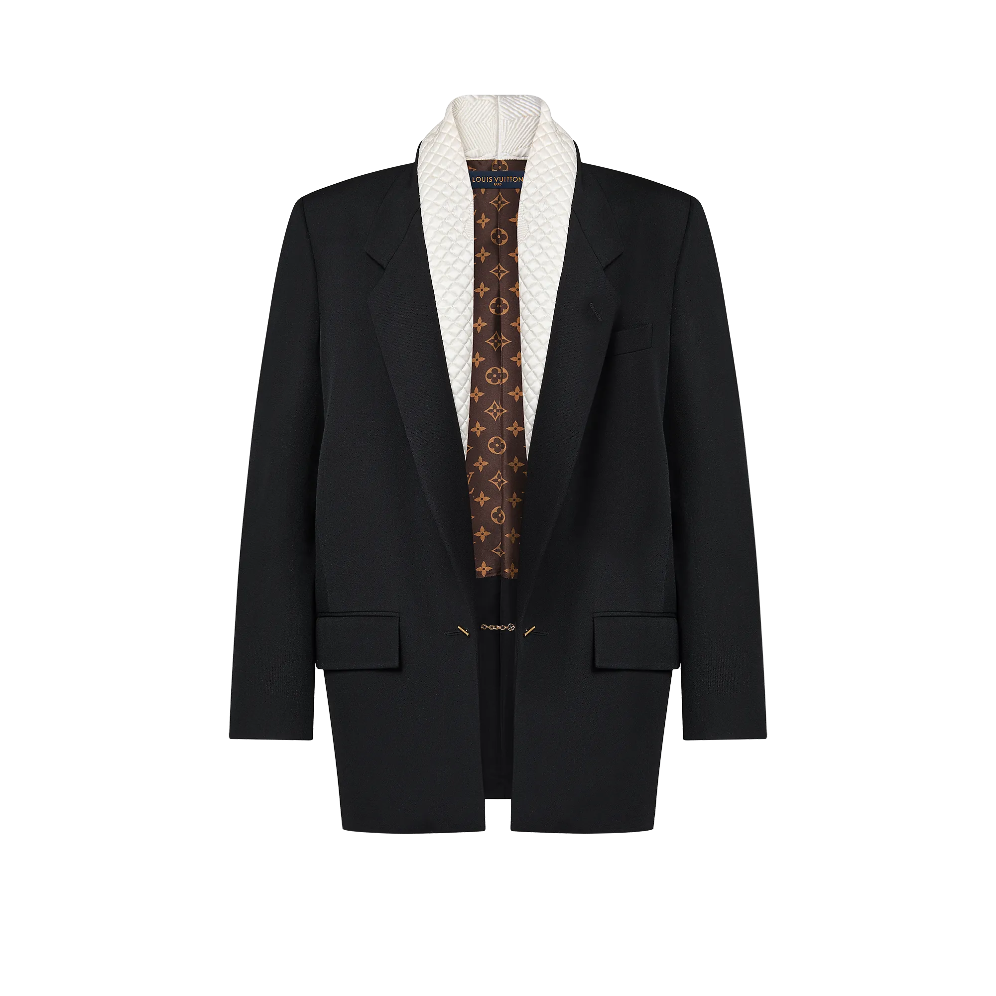 Louis Vuitton Scarf Collar Wool Blazer - Women - Ready-to-Wear 1AC3OI