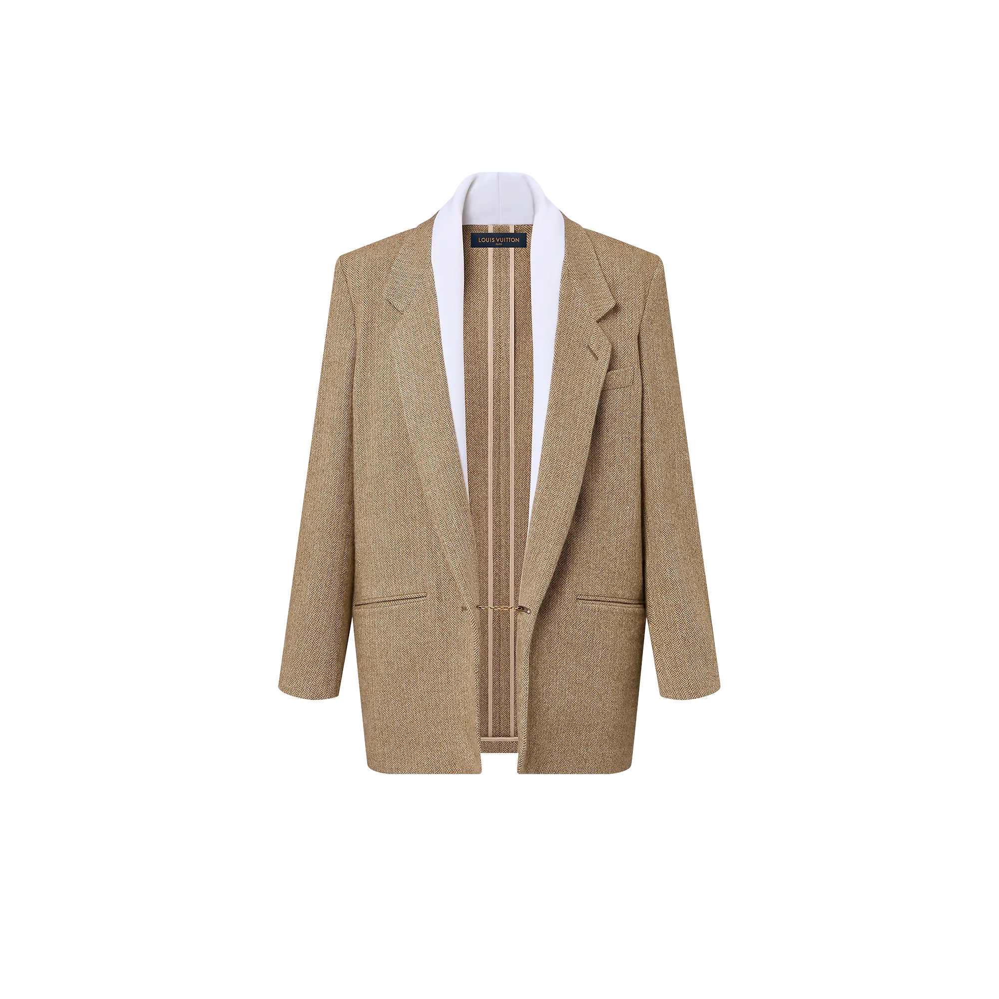 Louis Vuitton Slouchy Scarf Collar Herringbone Blazer - Women - Ready-to-Wear 1AC3SK