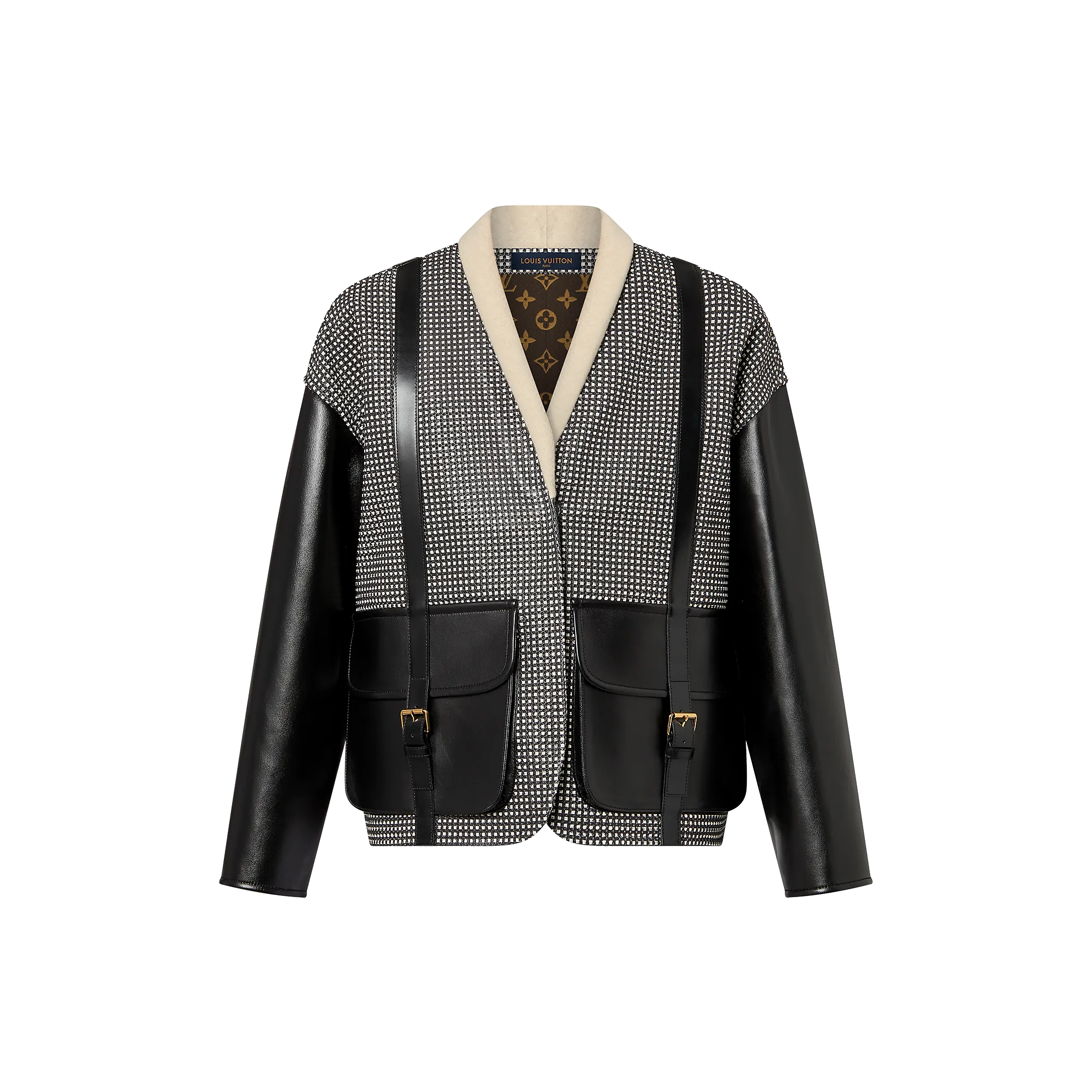 Louis Vuitton Gingham Leather Suspender Jacket - Women - Ready-to-Wear 1AC3WA