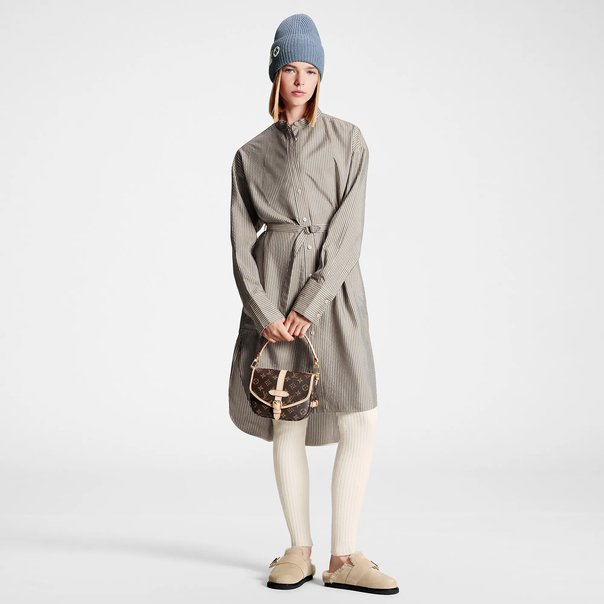 Louis Vuitton Pinstripe Silk Shirt Dress - Women - Ready-to-Wear 1AC474