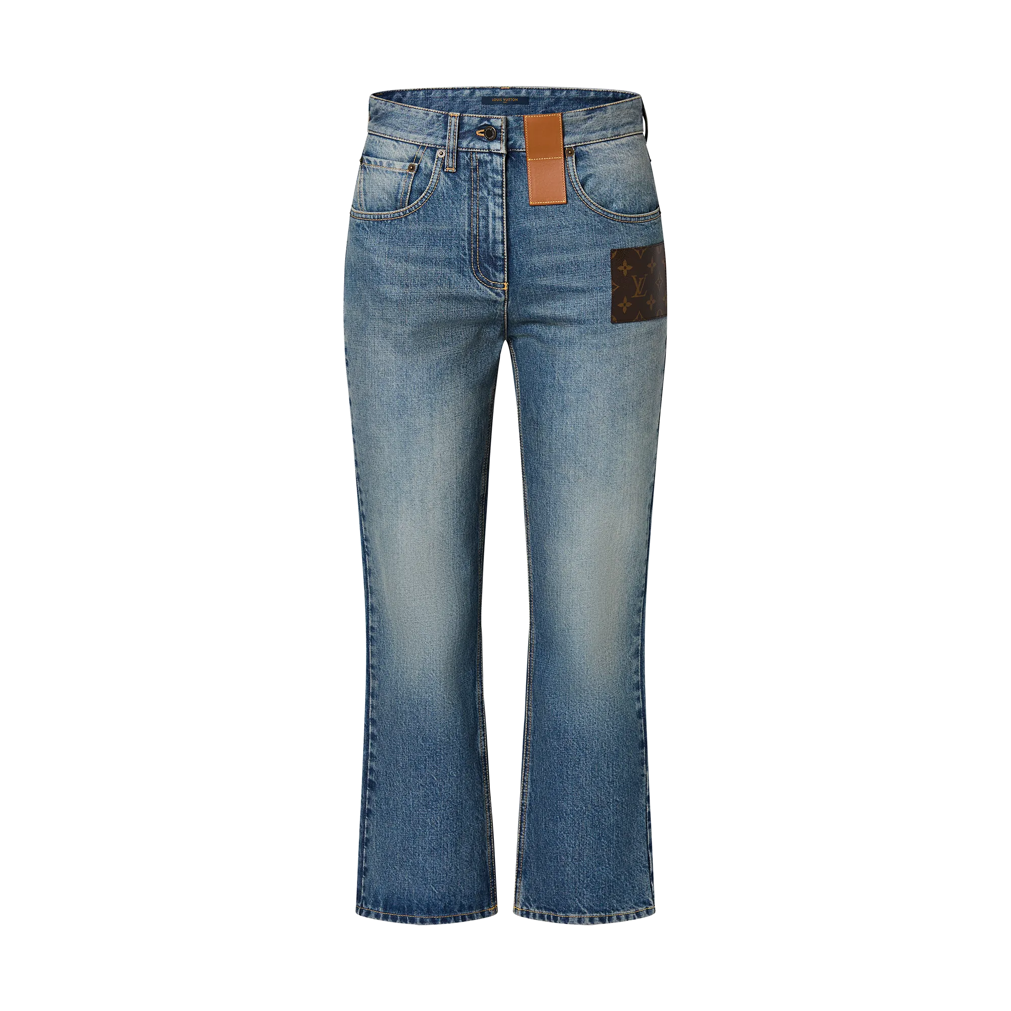 Louis Vuitton Monogram Patch Jeans - Women - Ready - to - Wear 1ACCWR Blue