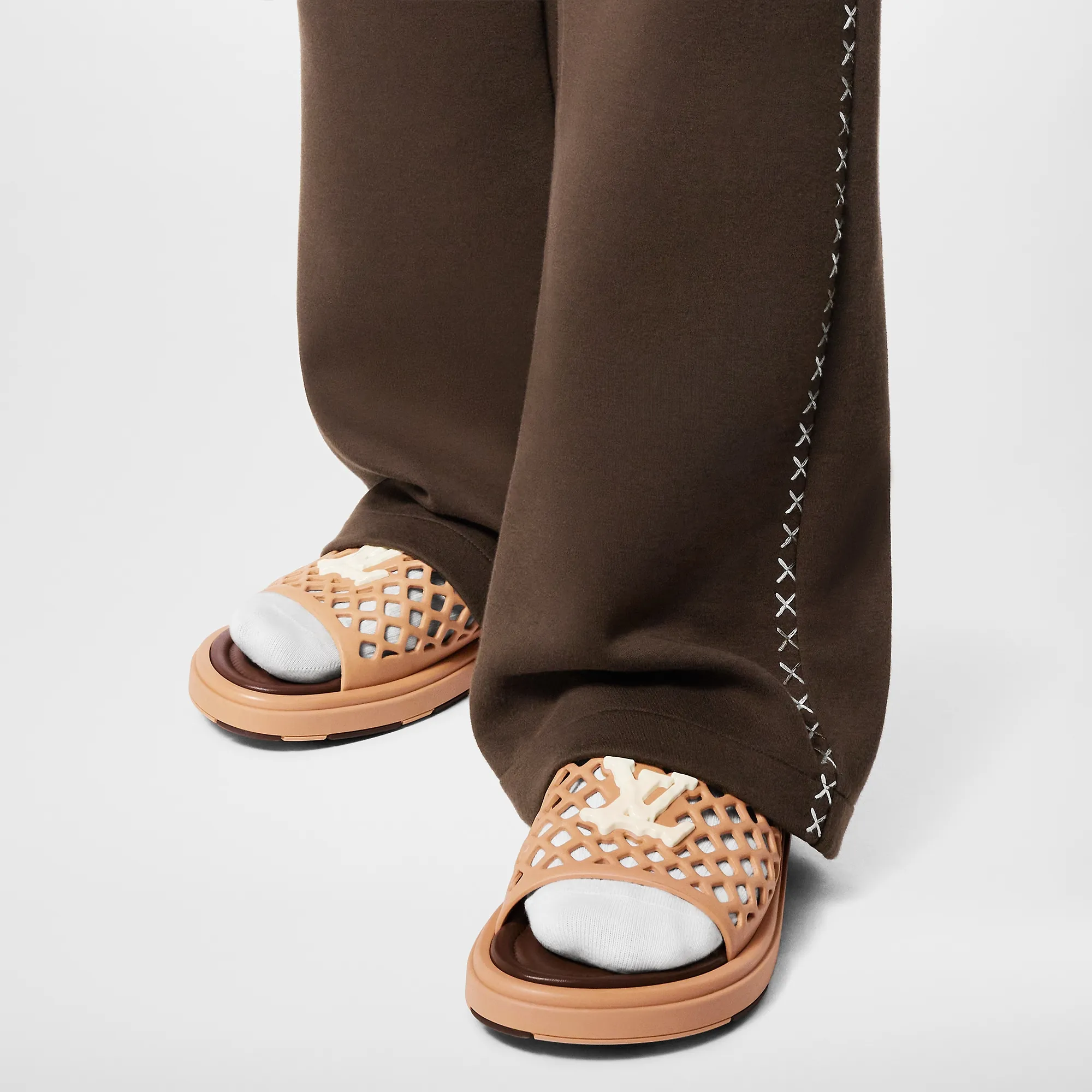 Louis Vuitton LV Waffle Mule - Men - Shoes 1ACWFL Cognac