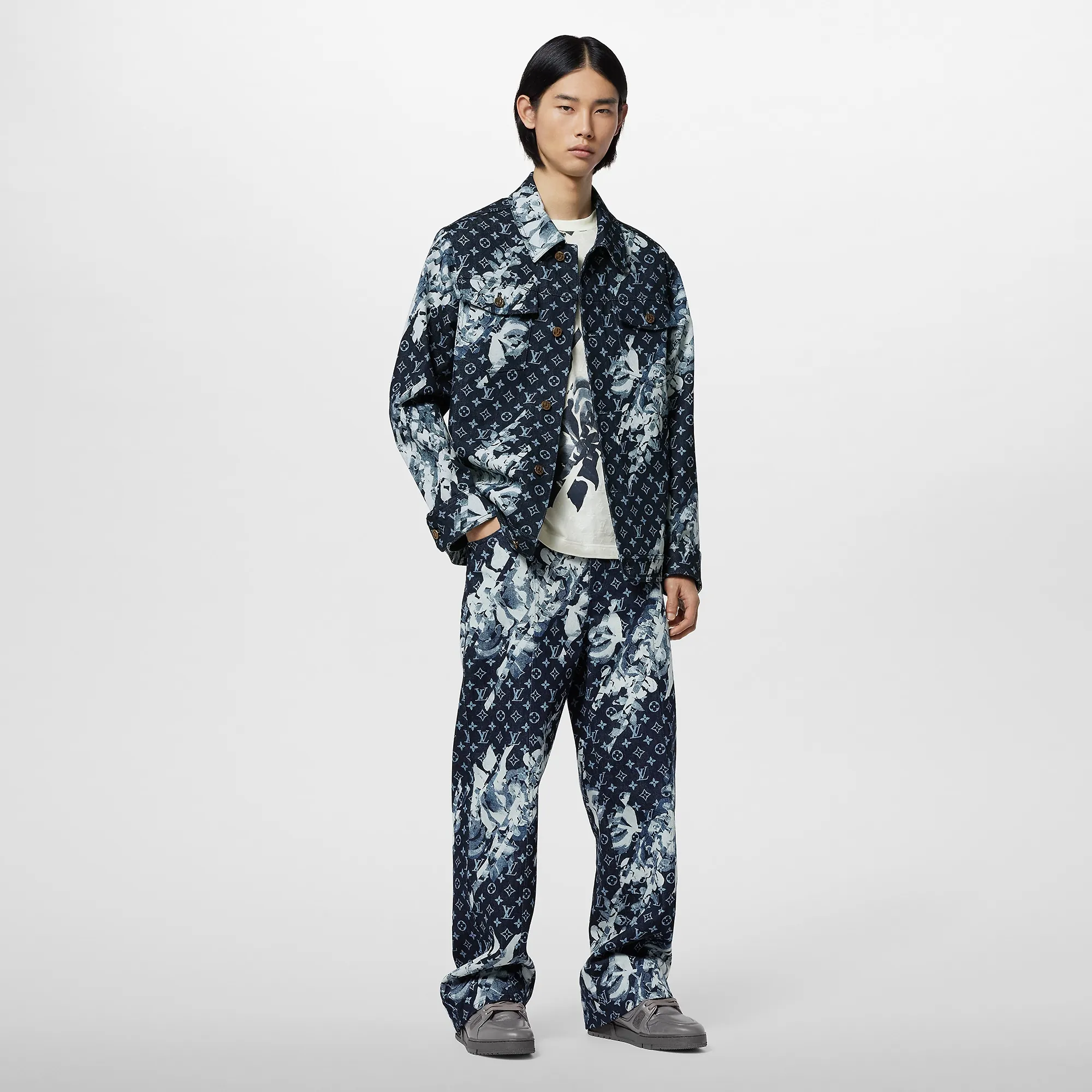 Louis Vuitton Monogram Printed Denim Pants - Men - Ready-to-Wear 1AFAC5