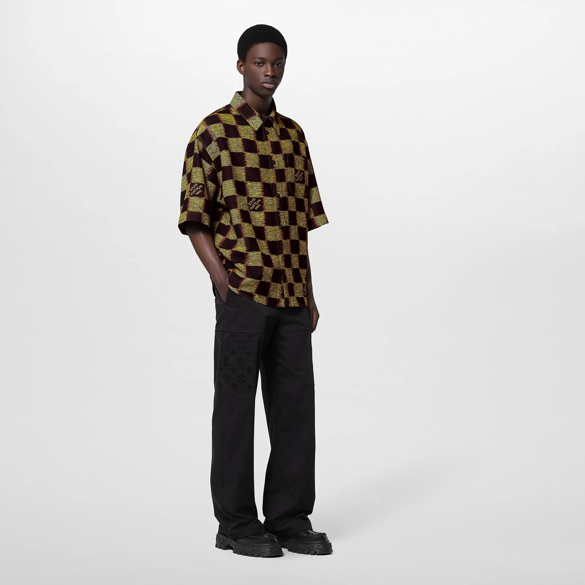 Louis Vuitton Short-Sleeved Damier Wool Shirt - Men - Ready-to-Wear 1AFAW9