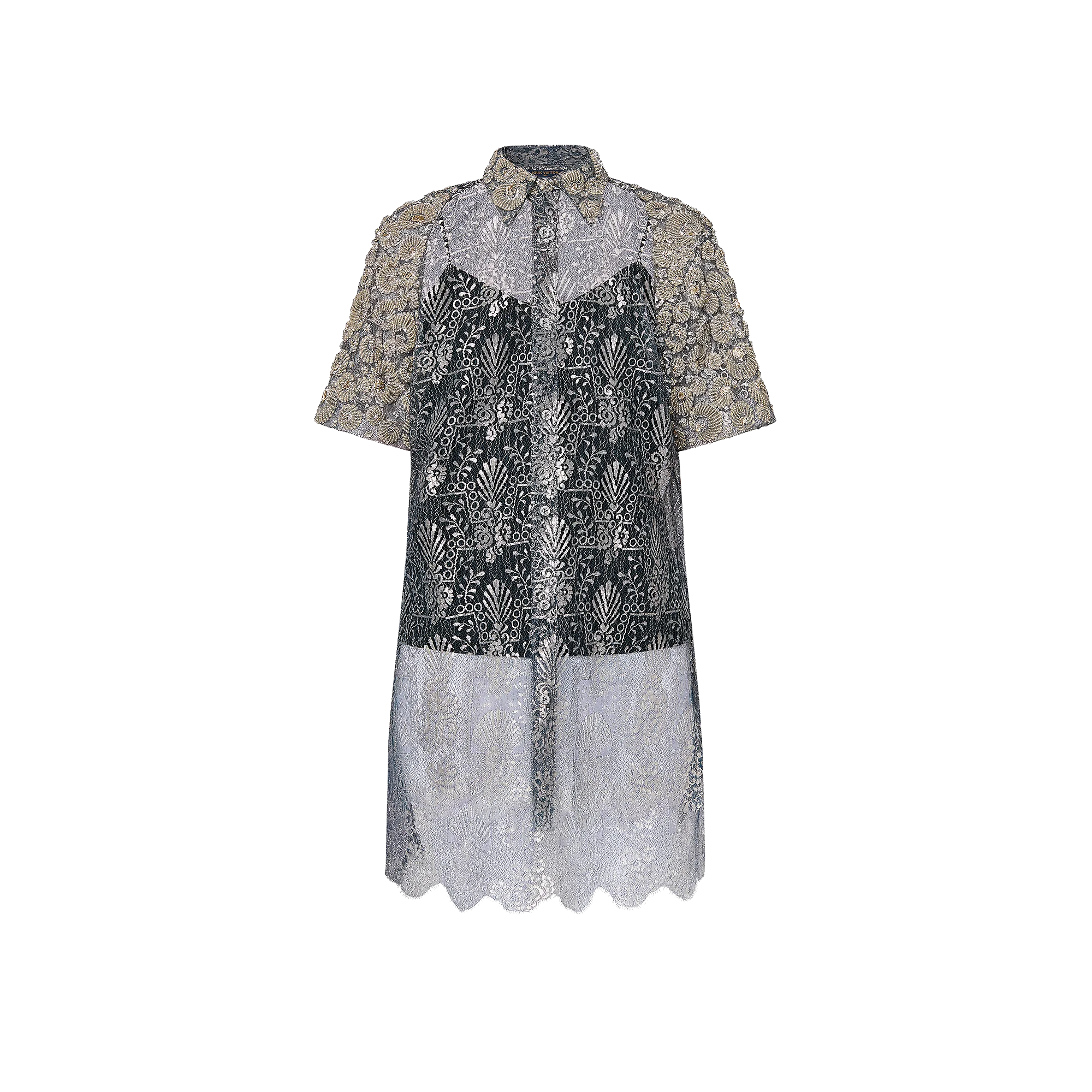 Louis Vuitton Seashell Embroidery Lace Shirt - Women - Ready-to-Wear 1AFBYB