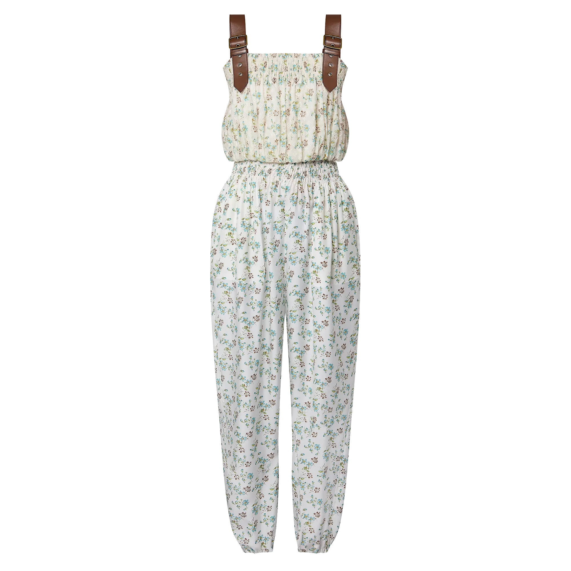 Louis Vuitton Floral Print Leather Strap Jumpsuit - Women - Ready-to-Wear 1AFDYZ