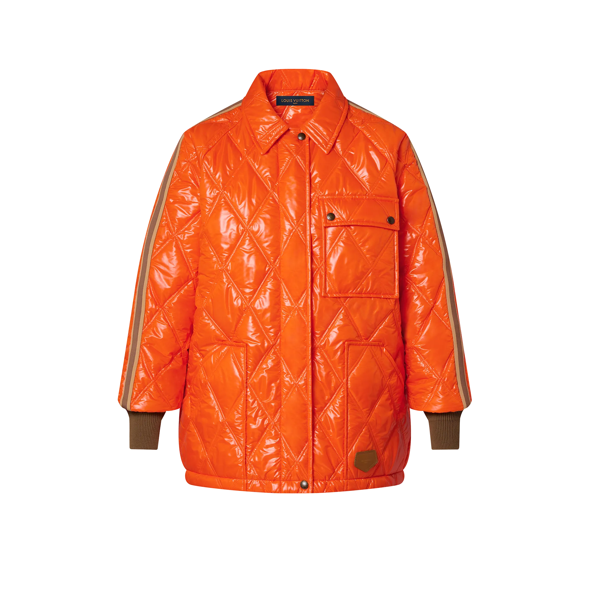 Louis Vuitton Stripe Accent Quilted Malletage Puffer Coat  - Women - Ready-to-Wear 1AFE75