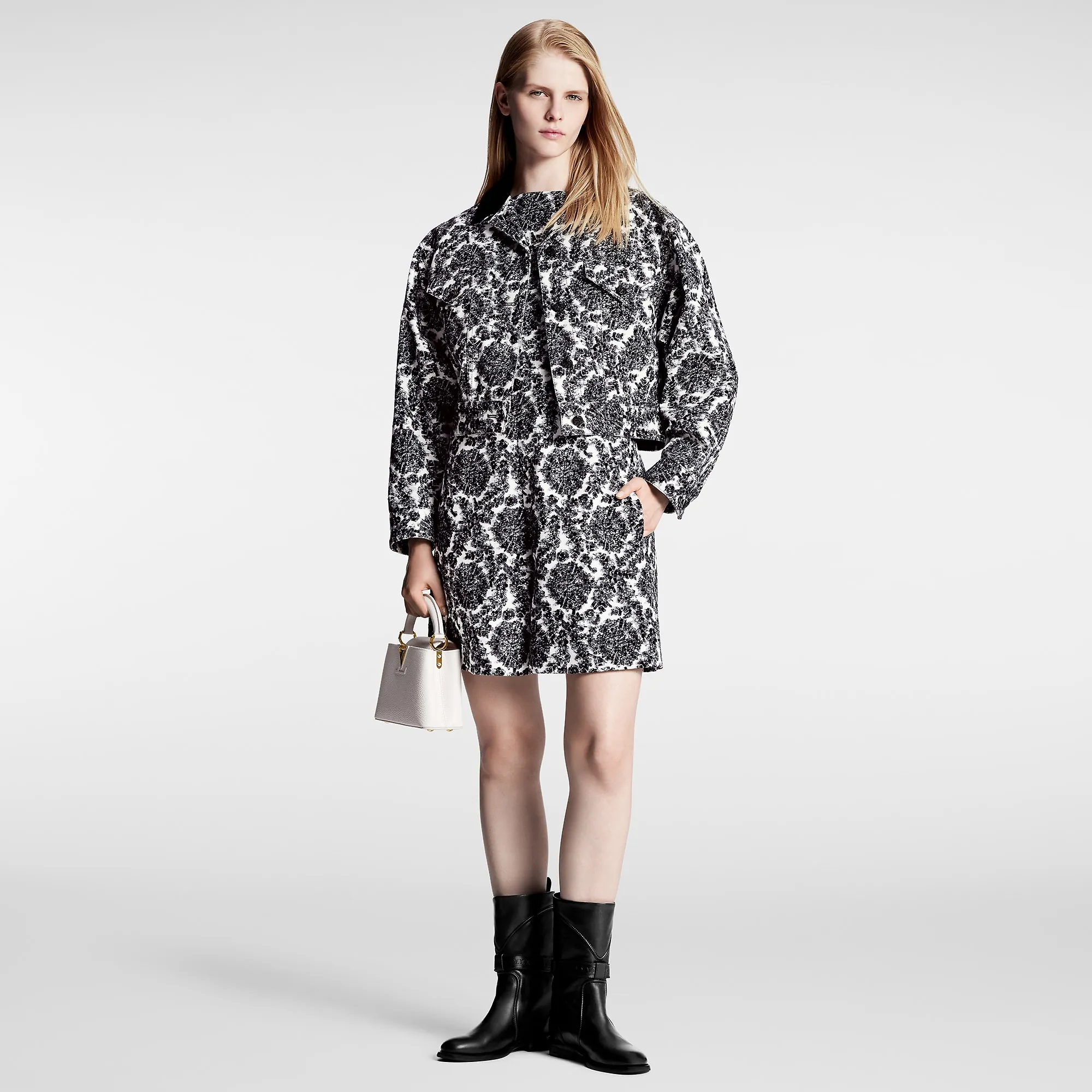 Louis Vuitton Sequin Flower Print Cropped Jacket - Women - Ready-to-Wear 1AFEPB