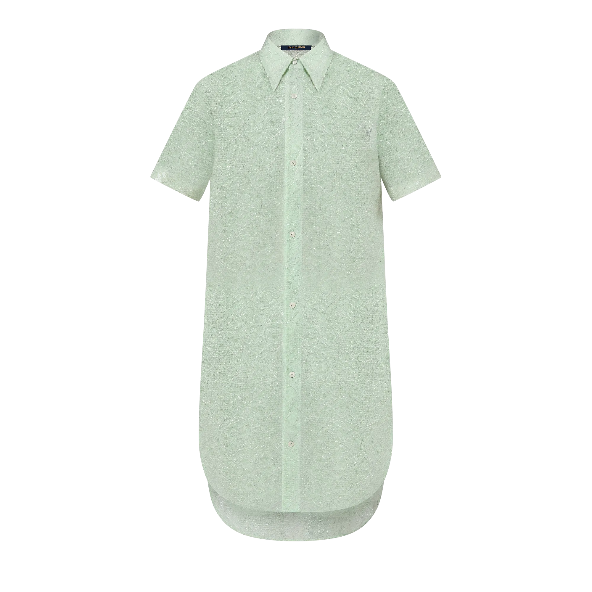 Louis Vuitton Sheer Sequin Lace Shirt Dress  - New - For Women 1AFEYC