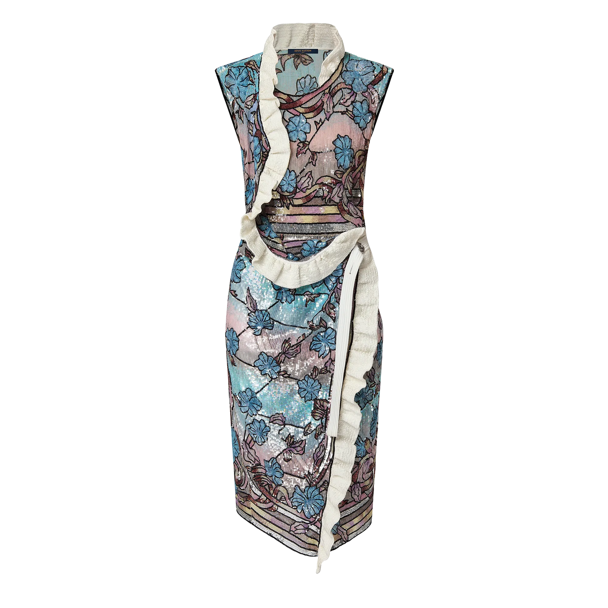 Louis Vuitton Asnières Sequin Ruffle Trim Wrap Dress - Women - Ready-to-Wear 1AFF19
