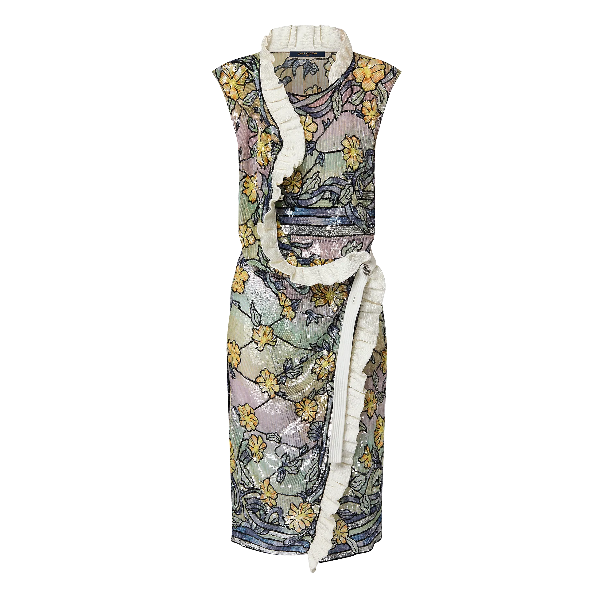 Louis Vuitton Asnières Sequin Ruffle Trim Wrap Dress - Women - Ready-to-Wear 1AFF27