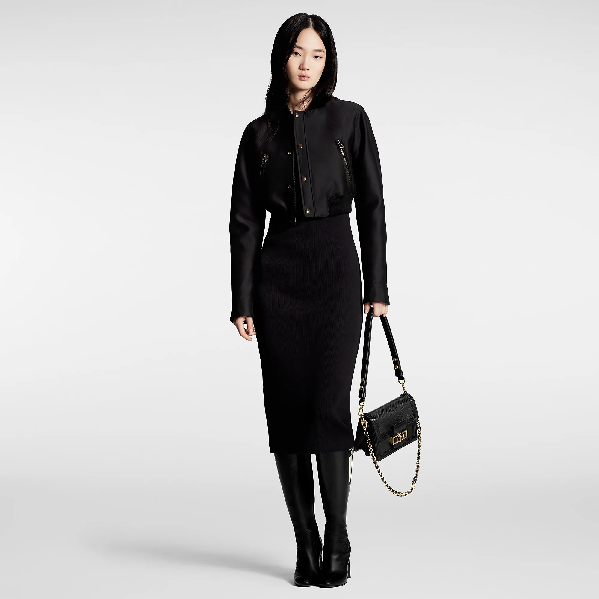 Louis Vuitton Cropped Mikado Bomber Jacket - Women - Ready-to-Wear 1AFGD1