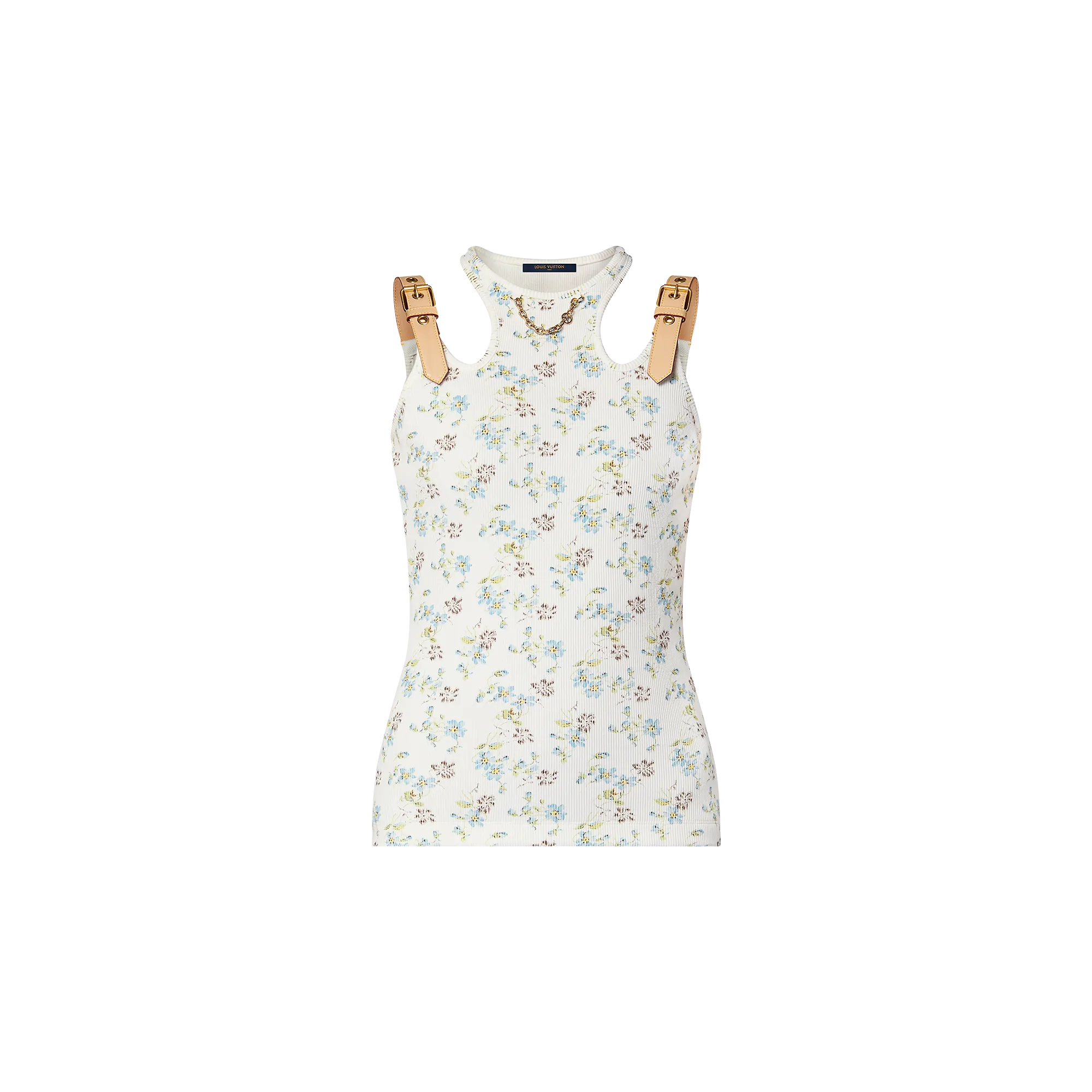 Louis Vuitton Floral Print Eyelet Belt Tank Top - Women - Ready-to-Wear 1AFGRL