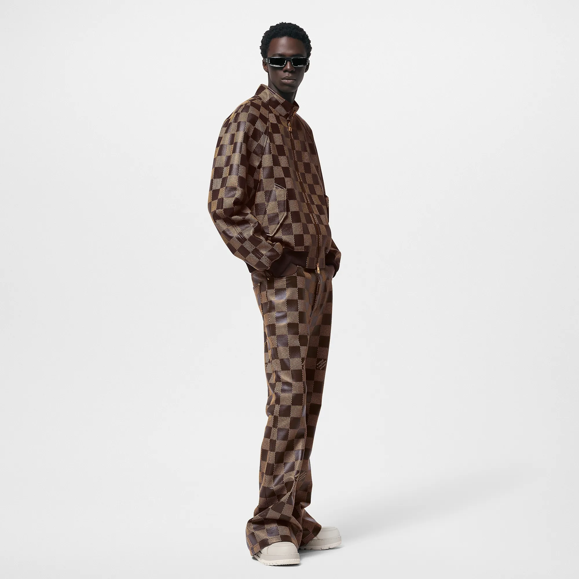 Louis Vuitton Damier Leather Harrington Jacket - Men - Ready-to-Wear 1AFIMC