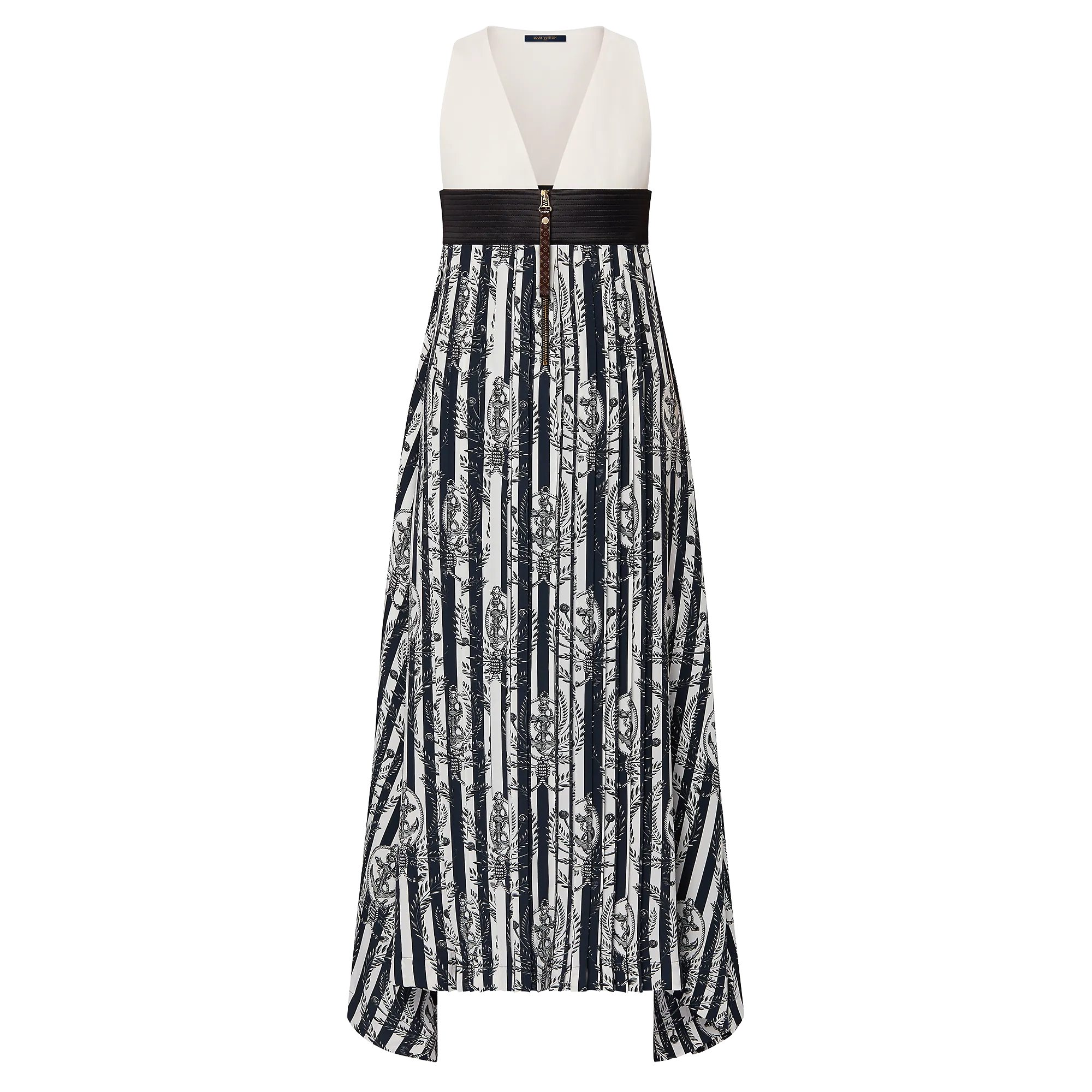 Louis Vuitton Striped Anchor V-Neck Dress - Women - Ready-to-Wear 1AFLD2