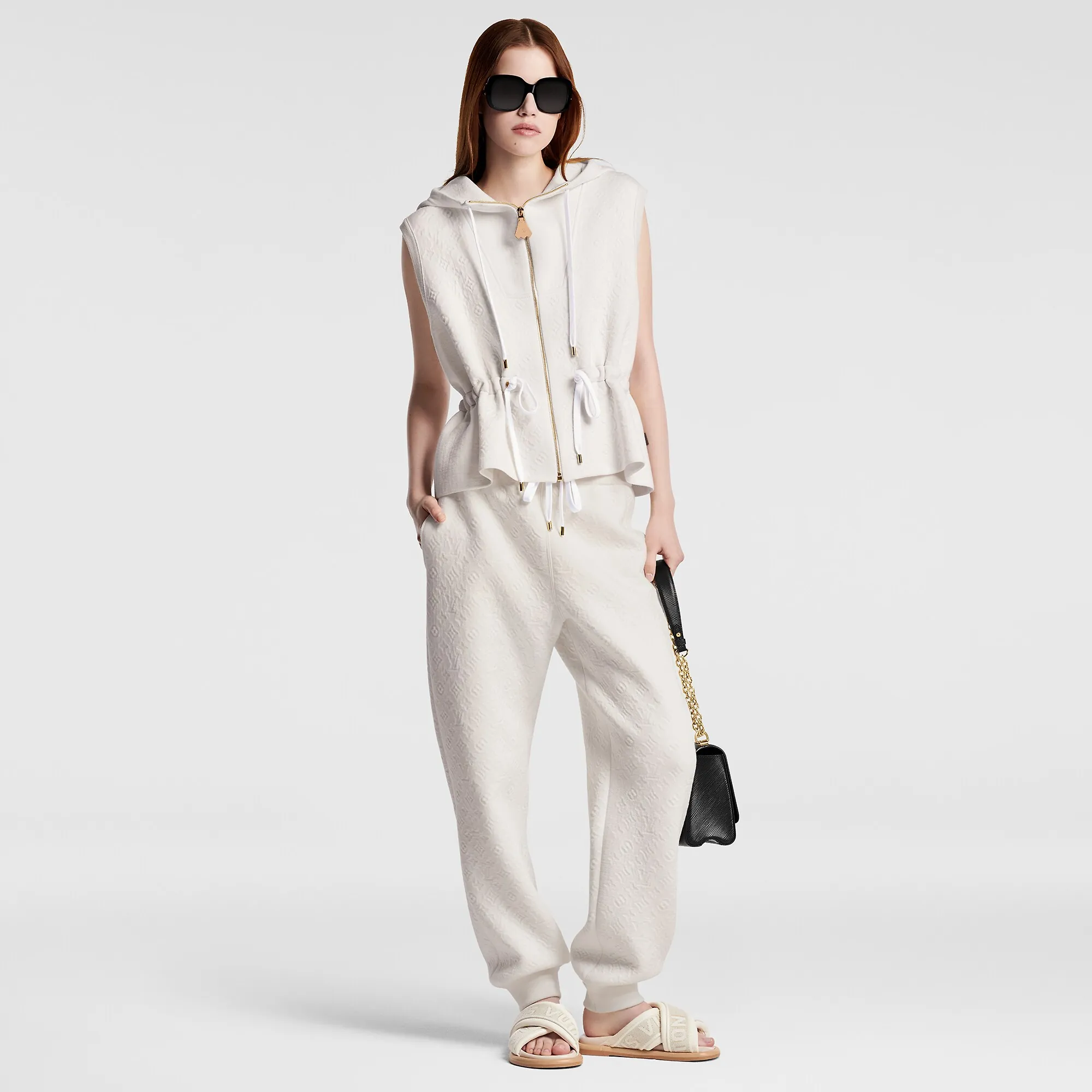 Louis Vuitton Sleeveless Embossed Monogram Hoodie - Women - Ready-to-Wear 1AFLO5