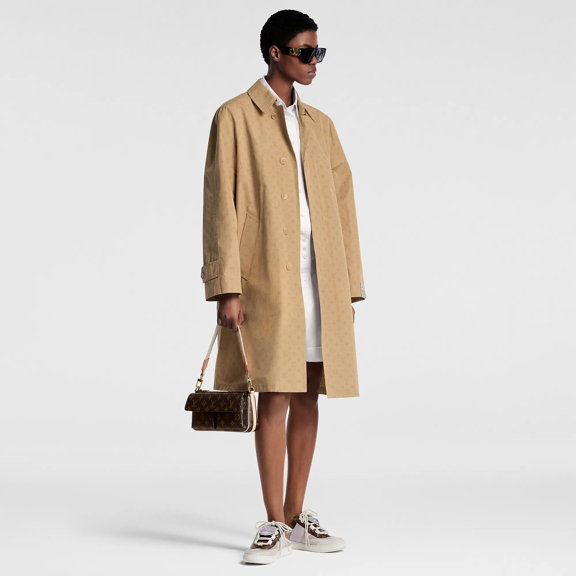 Louis Vuitton Monogram Toile Trench Coat - Women - Ready-to-Wear 1AFLRB