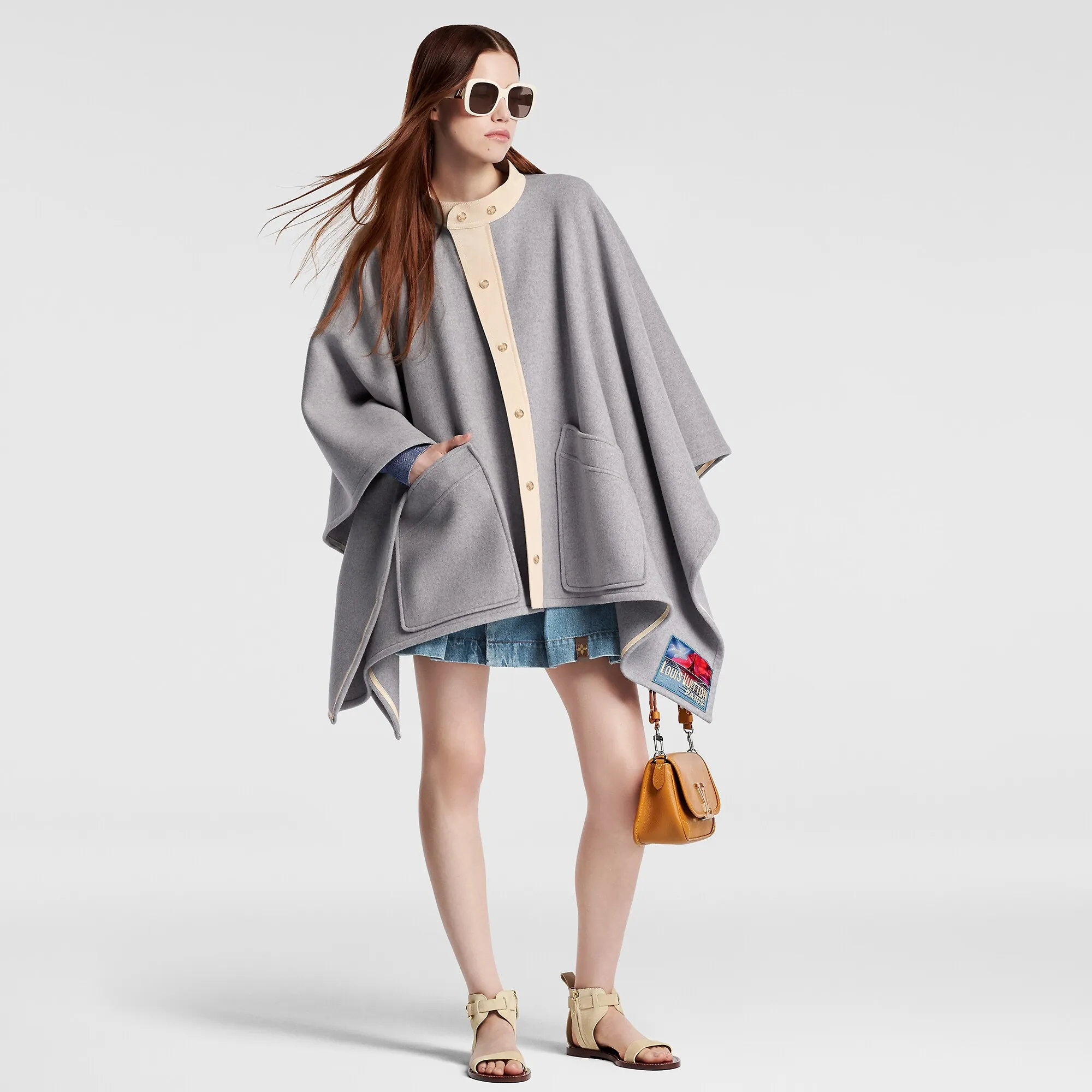 Louis Vuitton Leather Trim Cape - Women - Ready-to-Wear 1AFLRH