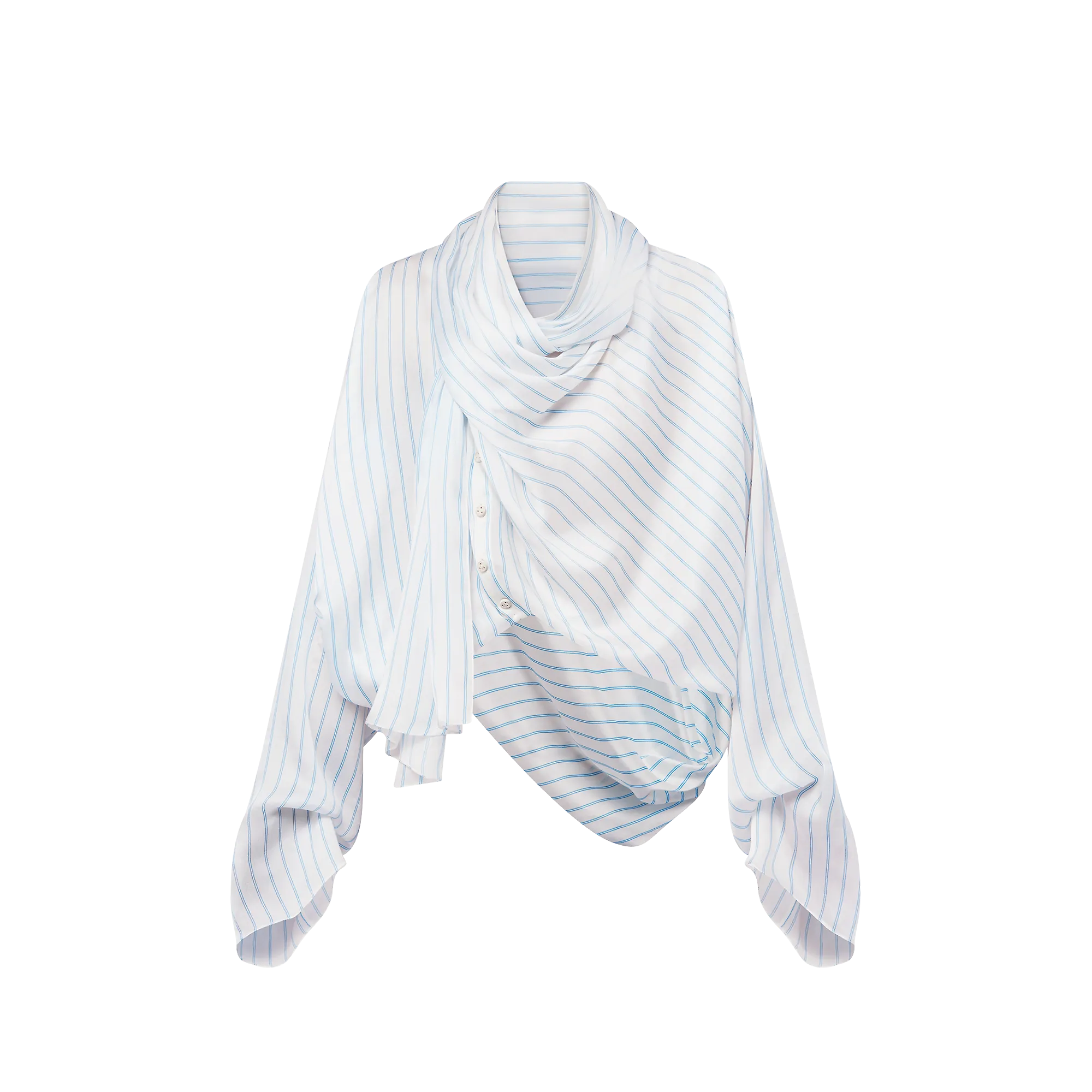 Louis Vuitton Double Stripe Draped Blouse - Women - Ready-to-Wear 1AFOCZ