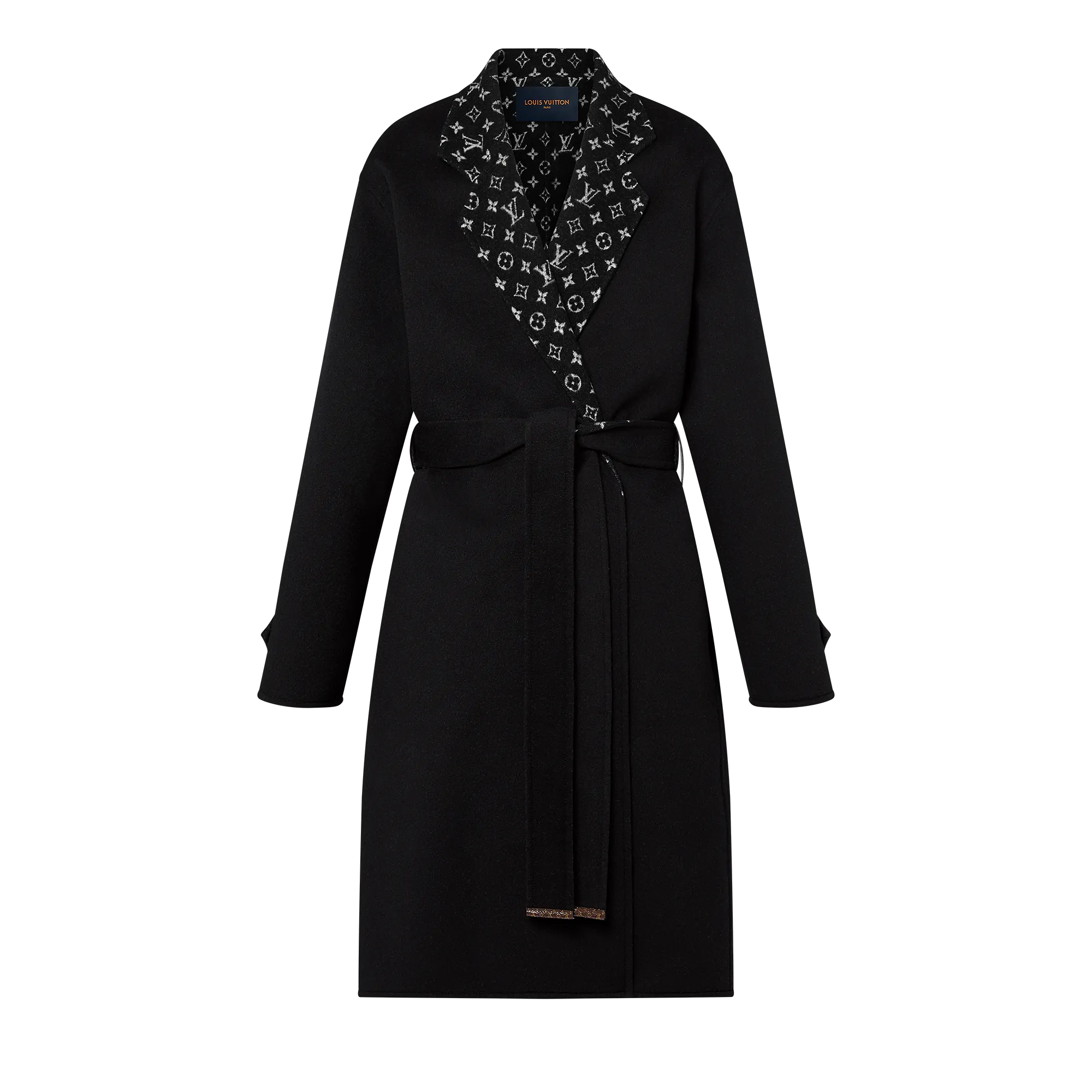 Louis Vuitton Lapel Collar Wrap Coat - Women - Ready - to - Wear 1AFRZD