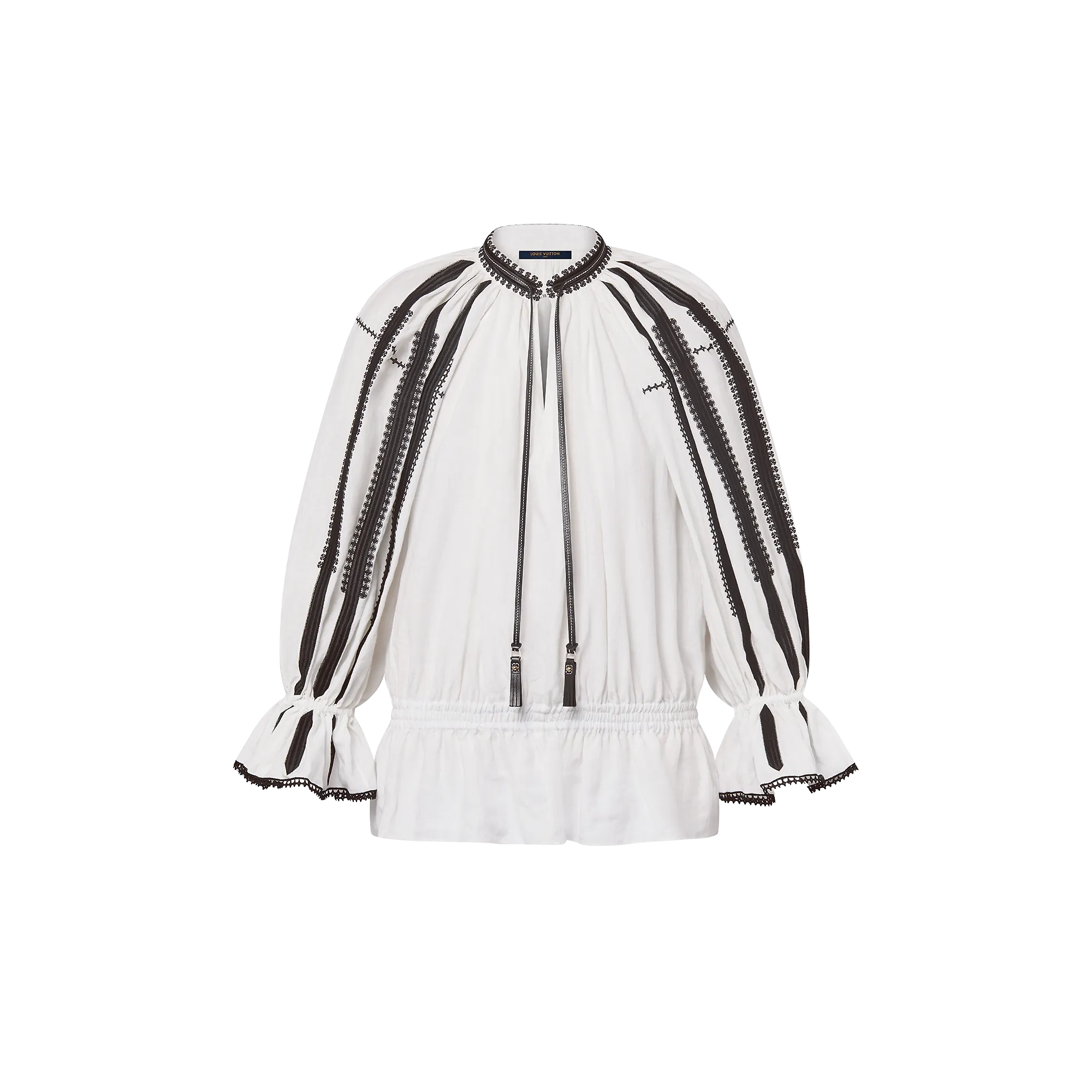 Louis Vuitton Lace Trim Balloon Sleeve Blouse - Women - Ready - to - Wear 1AFS10