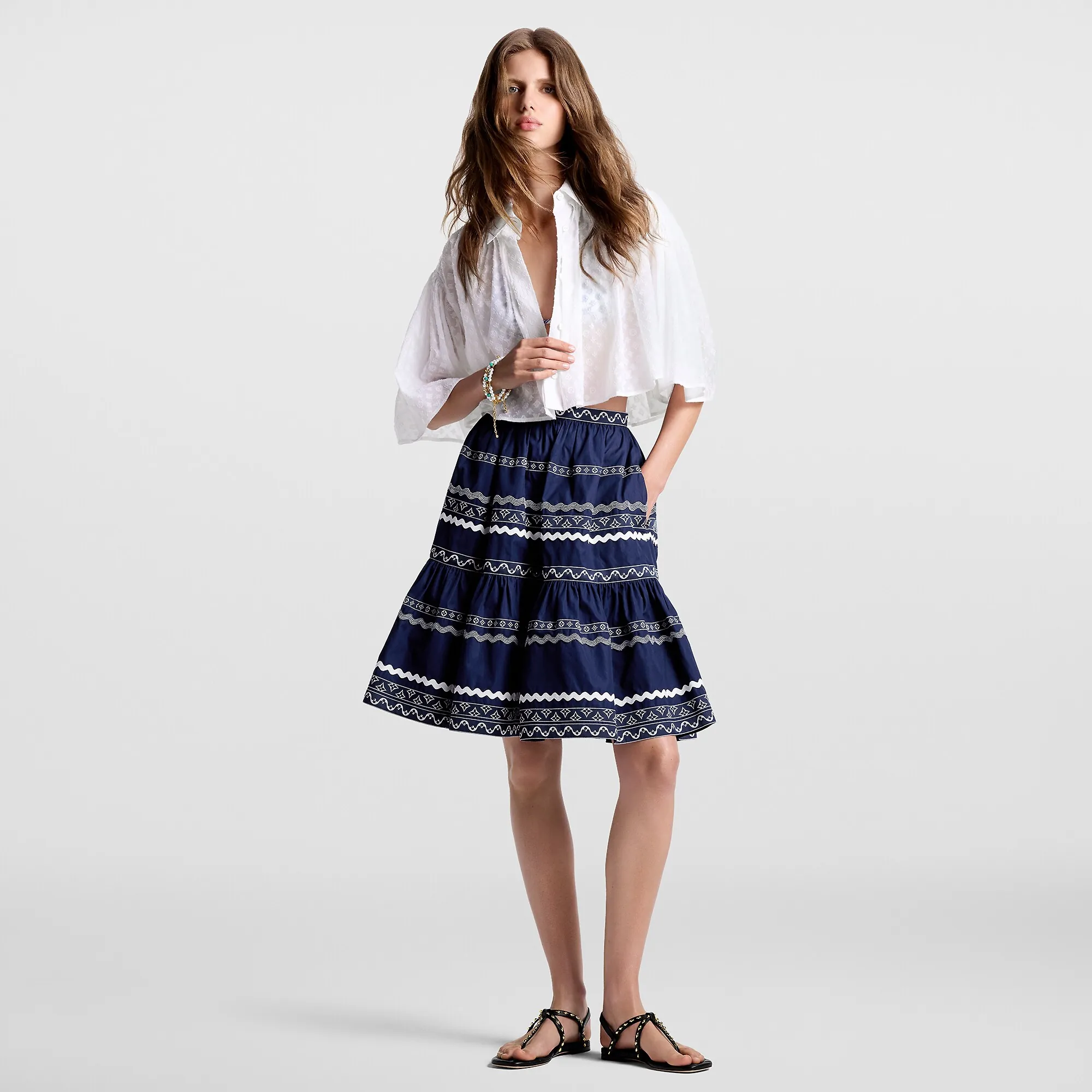 Louis Vuitton Monogram Fil Coupé Cape Blouse - Women - Ready-to-Wear 1AFSAM