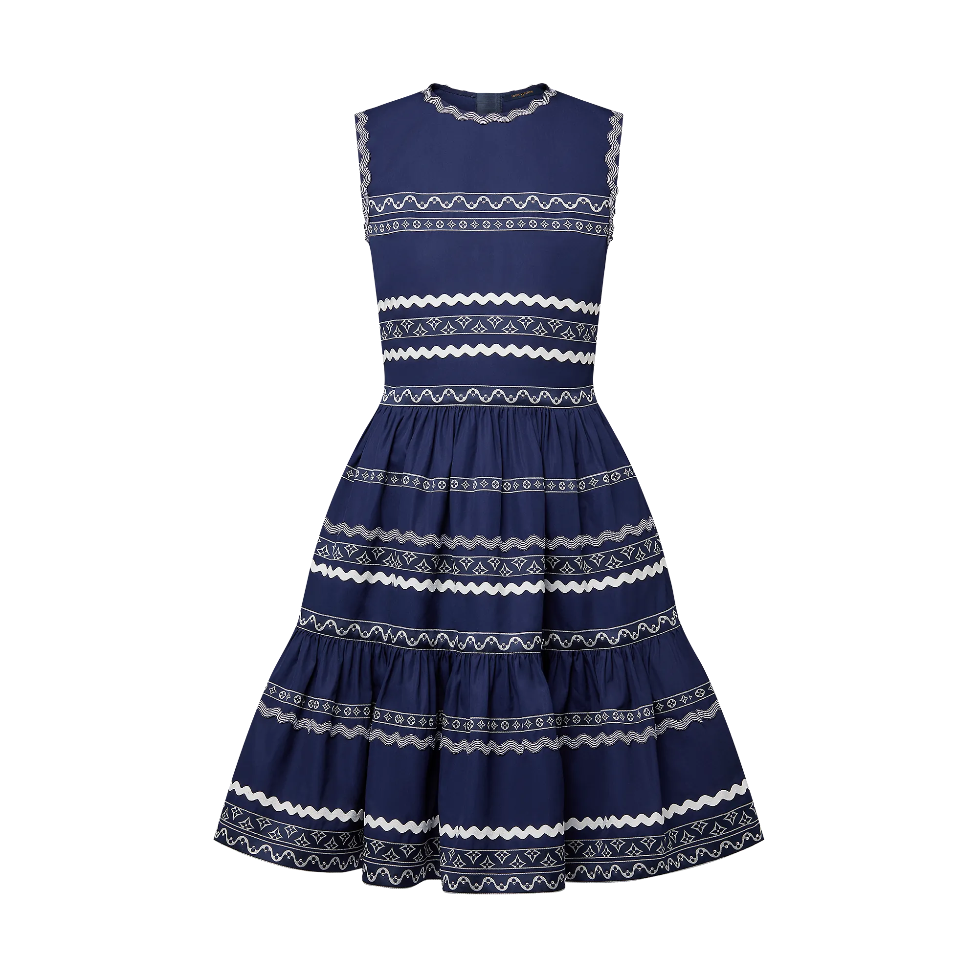 Louis Vuitton Graphic Trim Tiered Dress - Women - Ready-to-Wear 1AFSO4