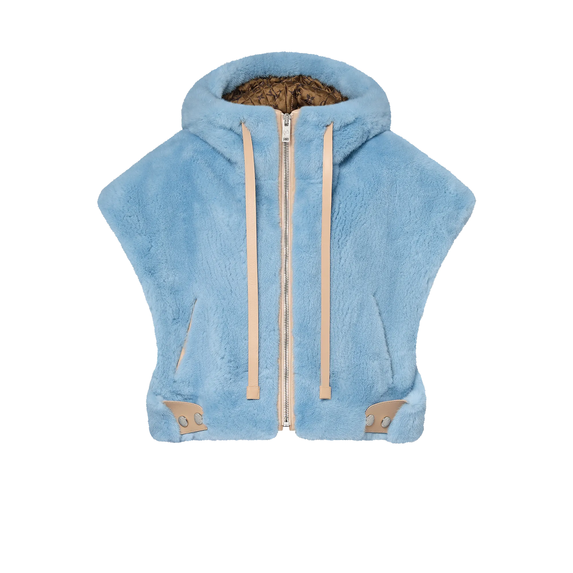 Louis Vuitton Leather Trim Mink Open - Arm Jacket - Women - Ready - to - Wear 1AFTIN