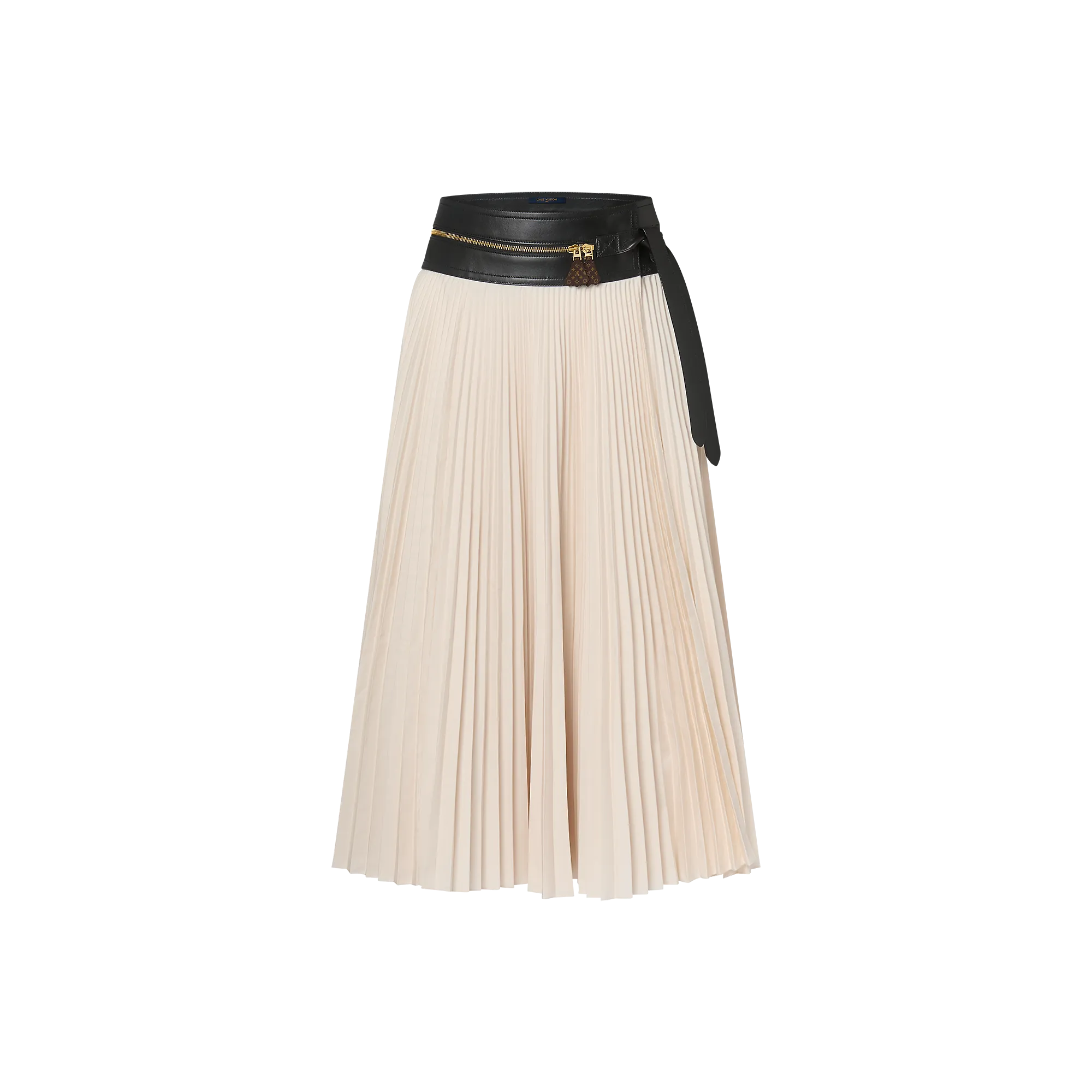 Louis Vuitton Leather Waist Pleated Maxi Skirt - Women - Ready-to-Wear 1AFUPN