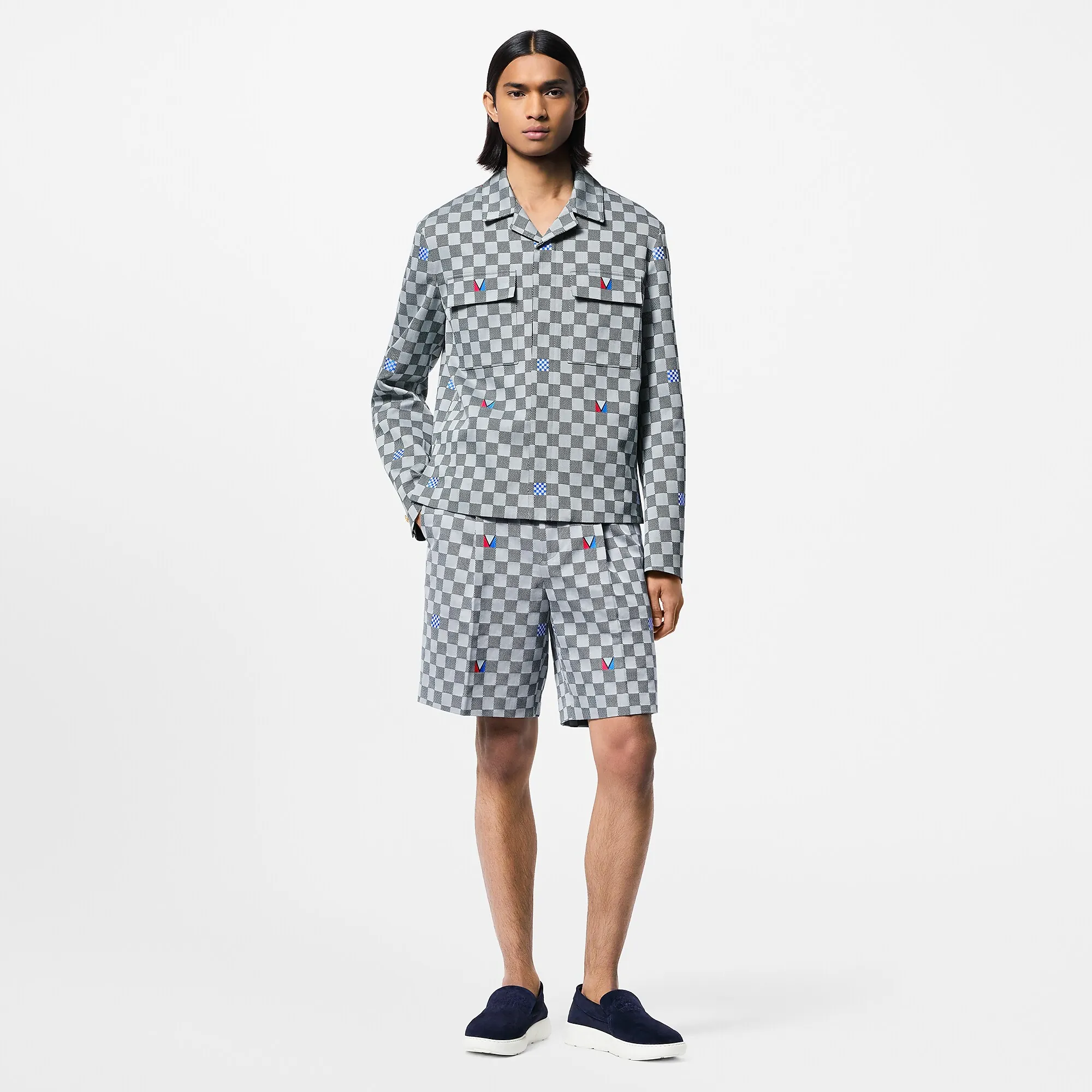 Louis Vuitton Damier Cotton Tailored Shorts - Men - Ready - to - Wear 1AFVT7