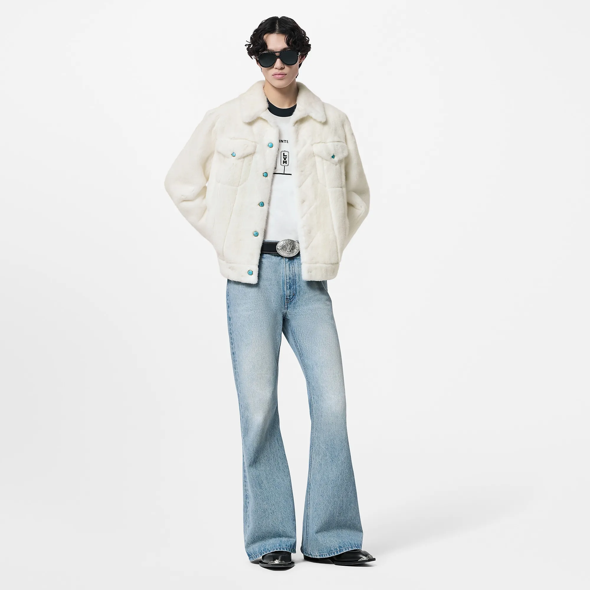 Louis Vuitton Mink Trucker Jacket - Men - Ready - to - Wear 1AFXB5