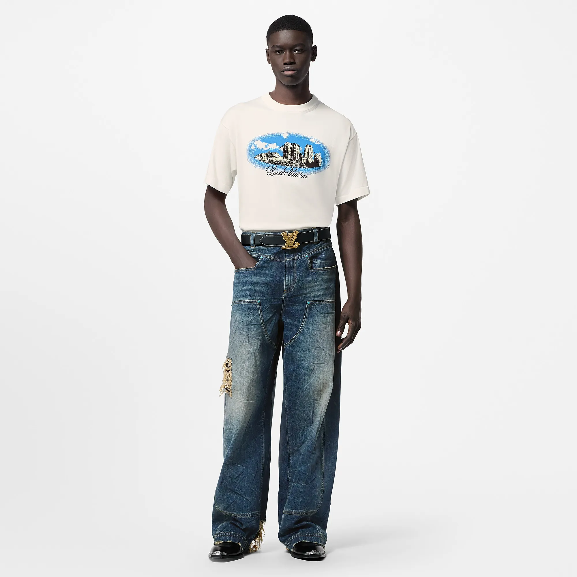 Louis Vuitton Graphic Short - Sleeved Cotton Crewneck - Men - Ready - to - Wear 1AFXK1