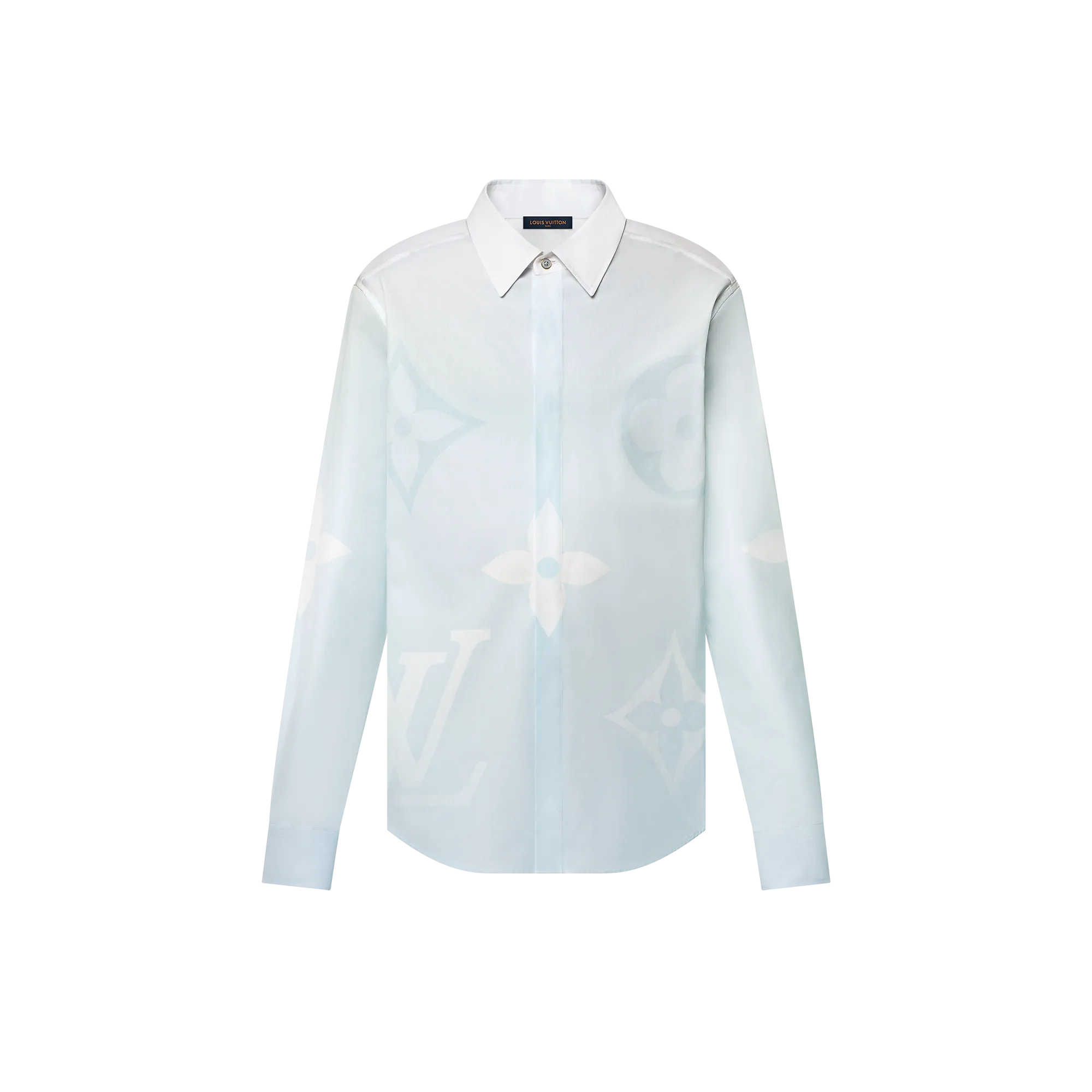 Louis Vuitton Monogram Printed Long - Sleeved Cotton Poplin Shirt - Men - Ready - to - Wear 1AFXVX
