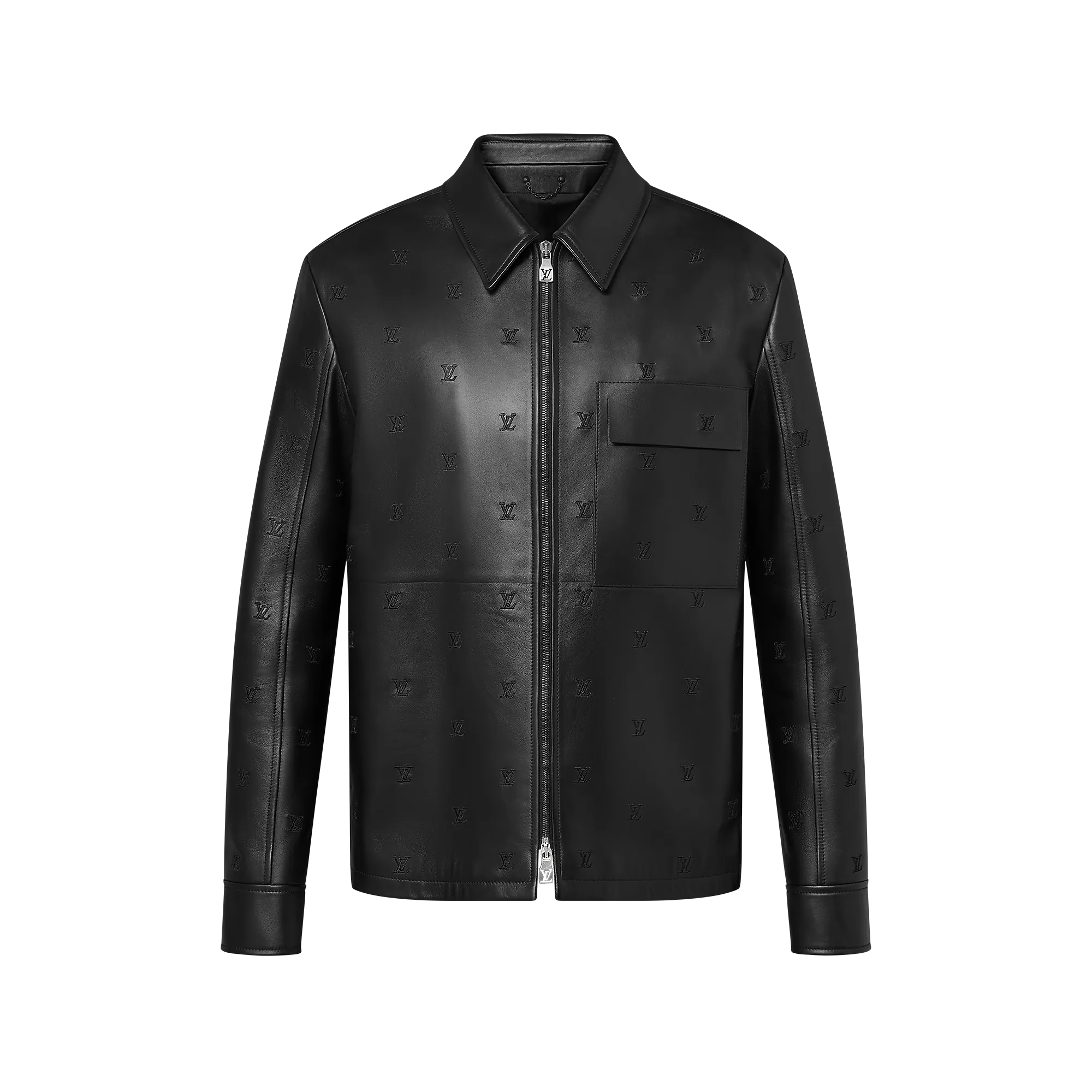 Louis Vuitton LV Blason Embroidered Leather Overshirt - Men - Ready - to - Wear 1AFYFO