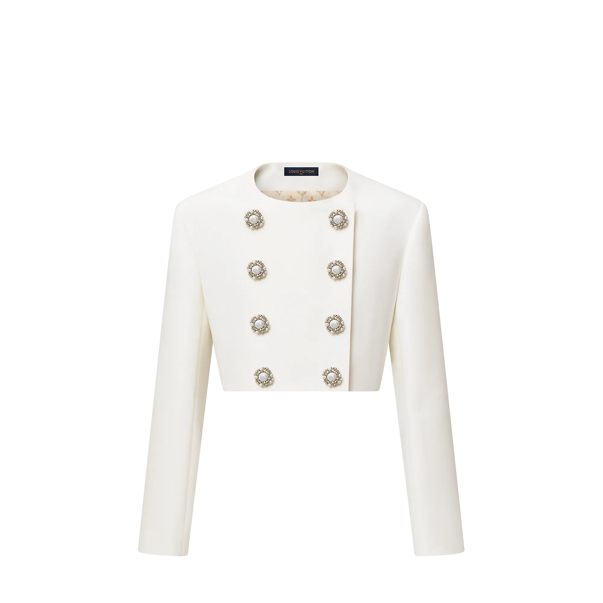 Louis Vuitton Cropped Jewel Button Mikado Jacket - Women - Ready - to - Wear 1AGAXF