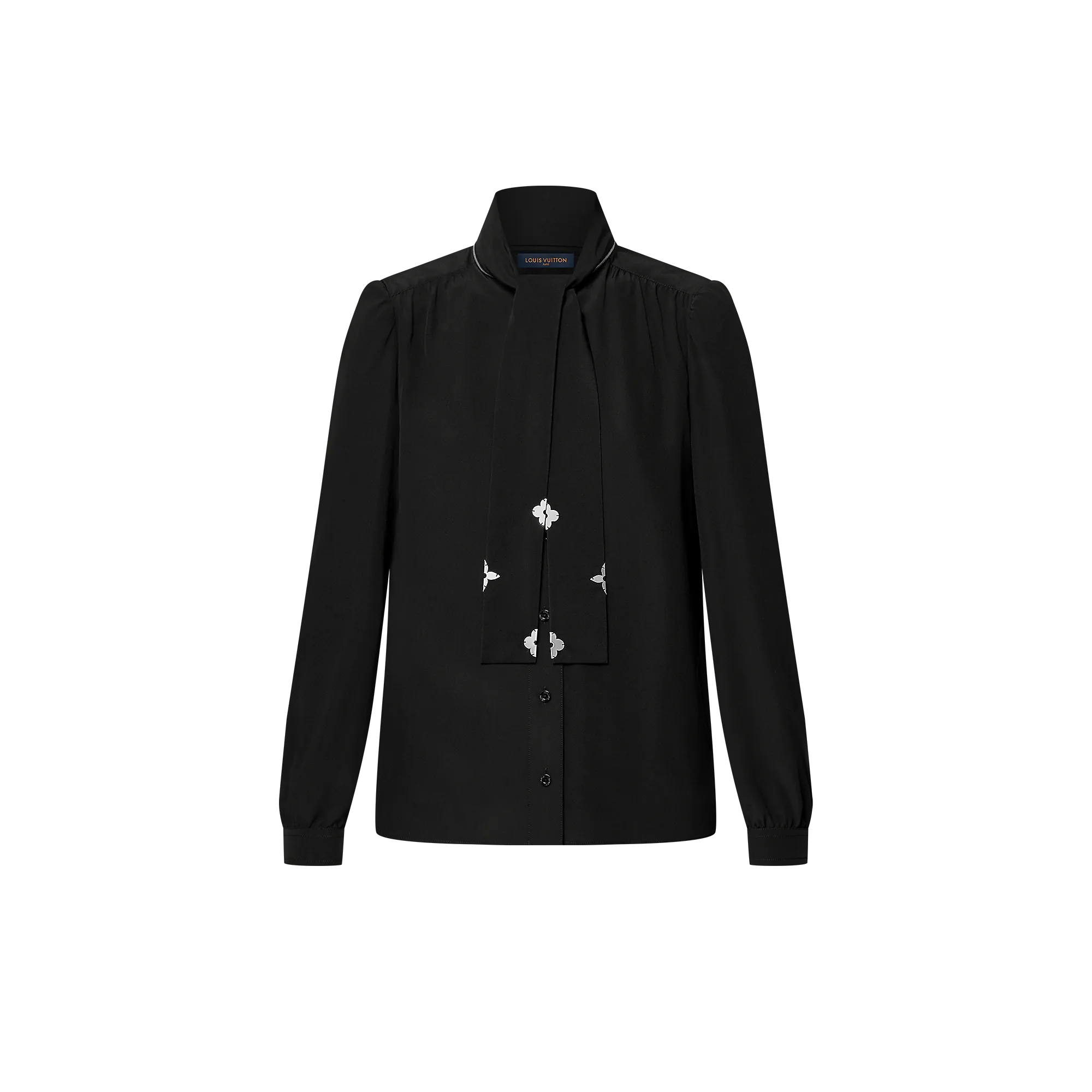 Louis Vuitton Monogram Accent Lavallière Blouse - Women - Ready - to - Wear 1AGAY2