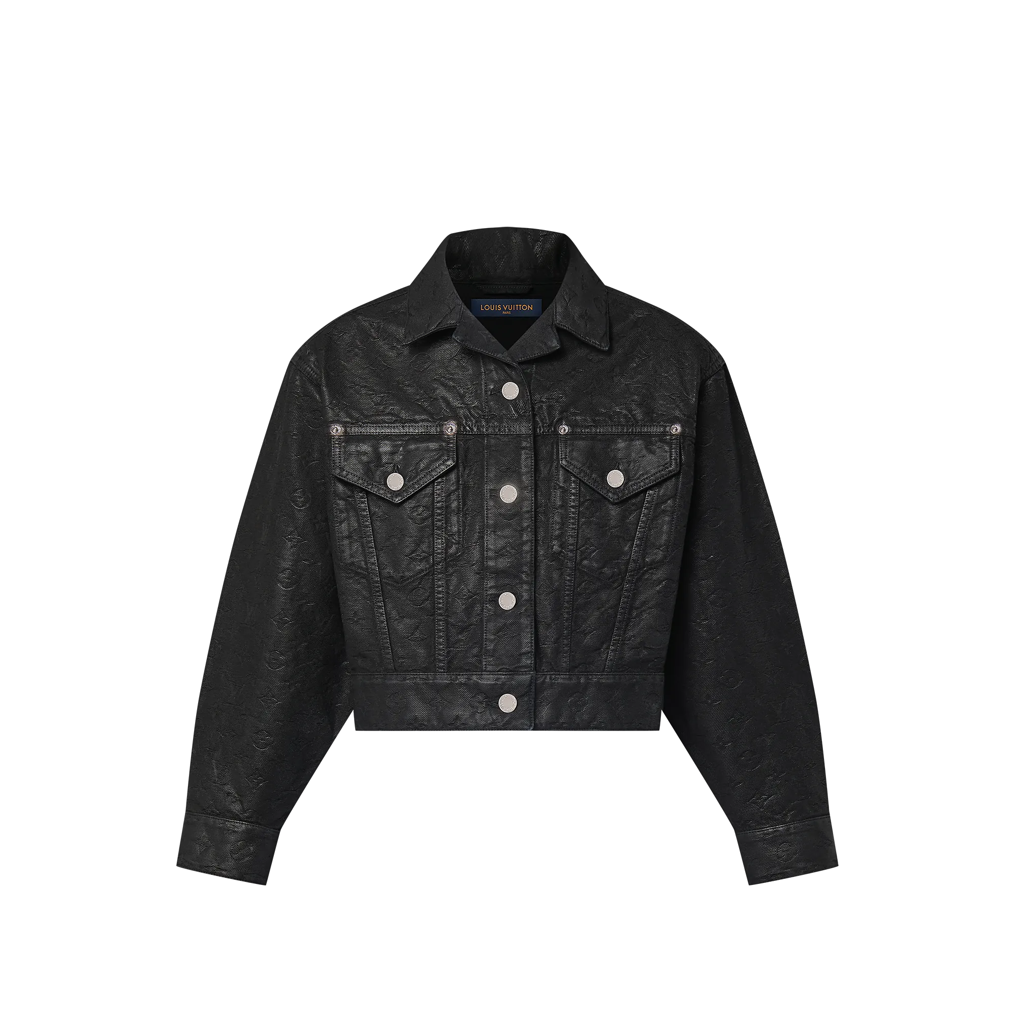 Louis Vuitton Cropped Monogram Jacquard Denim Jacket - Women - Ready - to - Wear 1AGBCF