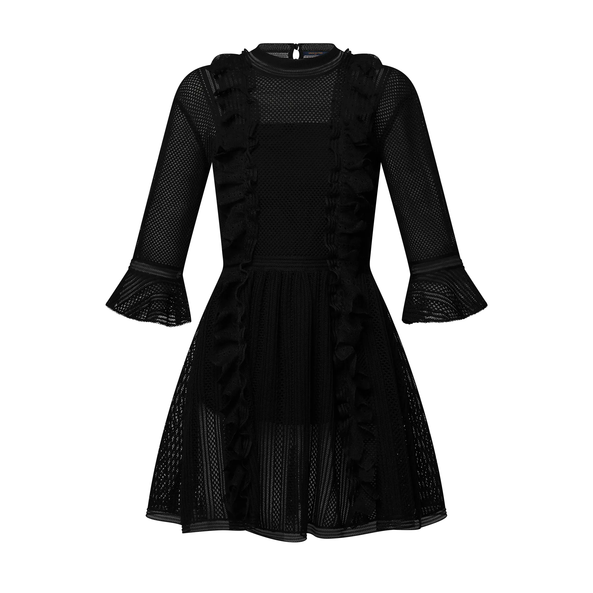 Louis Vuitton Mesh Knit Ruffle Dress - Women - Ready - to - Wear 1AGD06